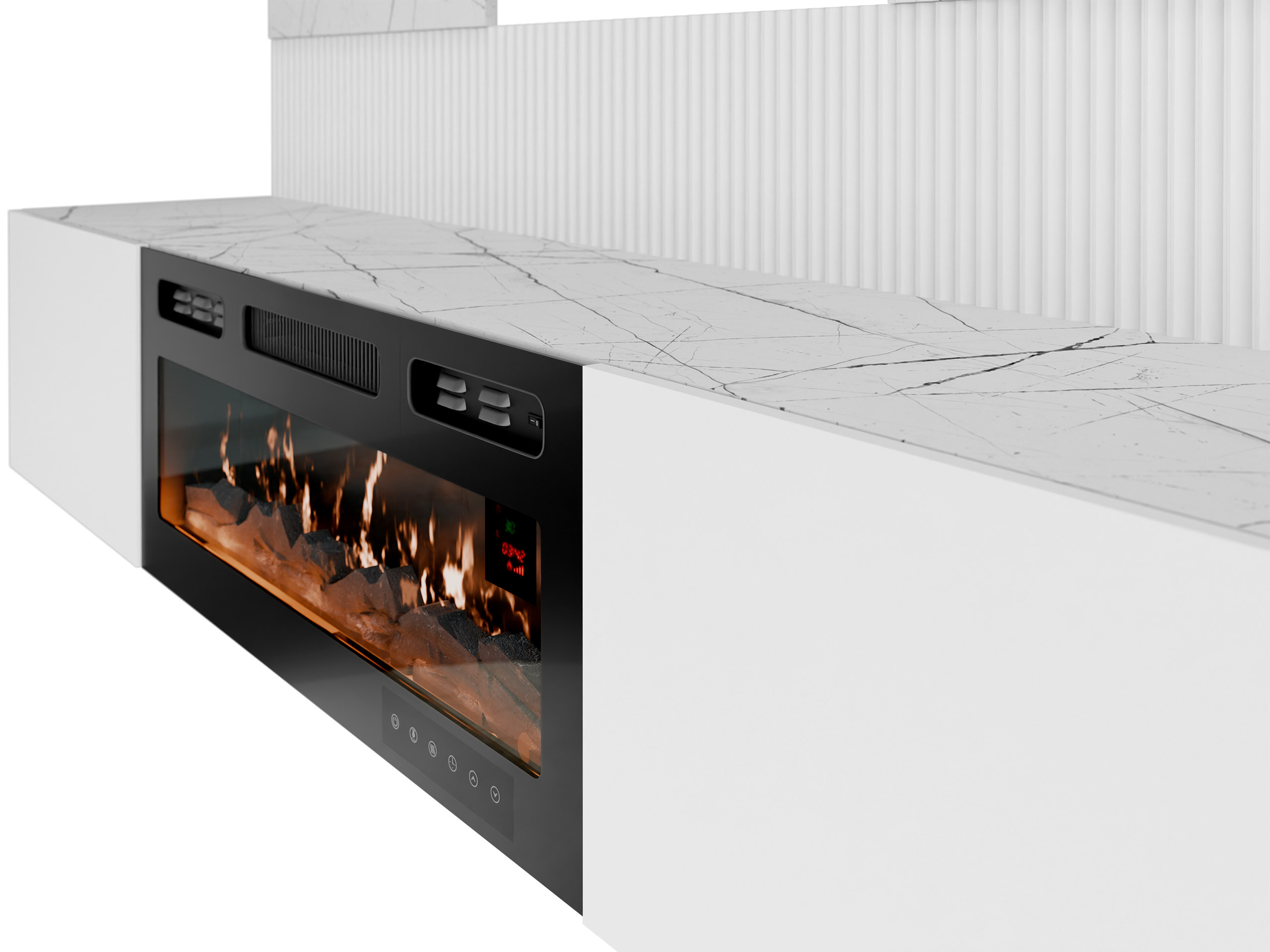 Parete attrezzata Comfivo Salix VII (Nero + Marmo nero)