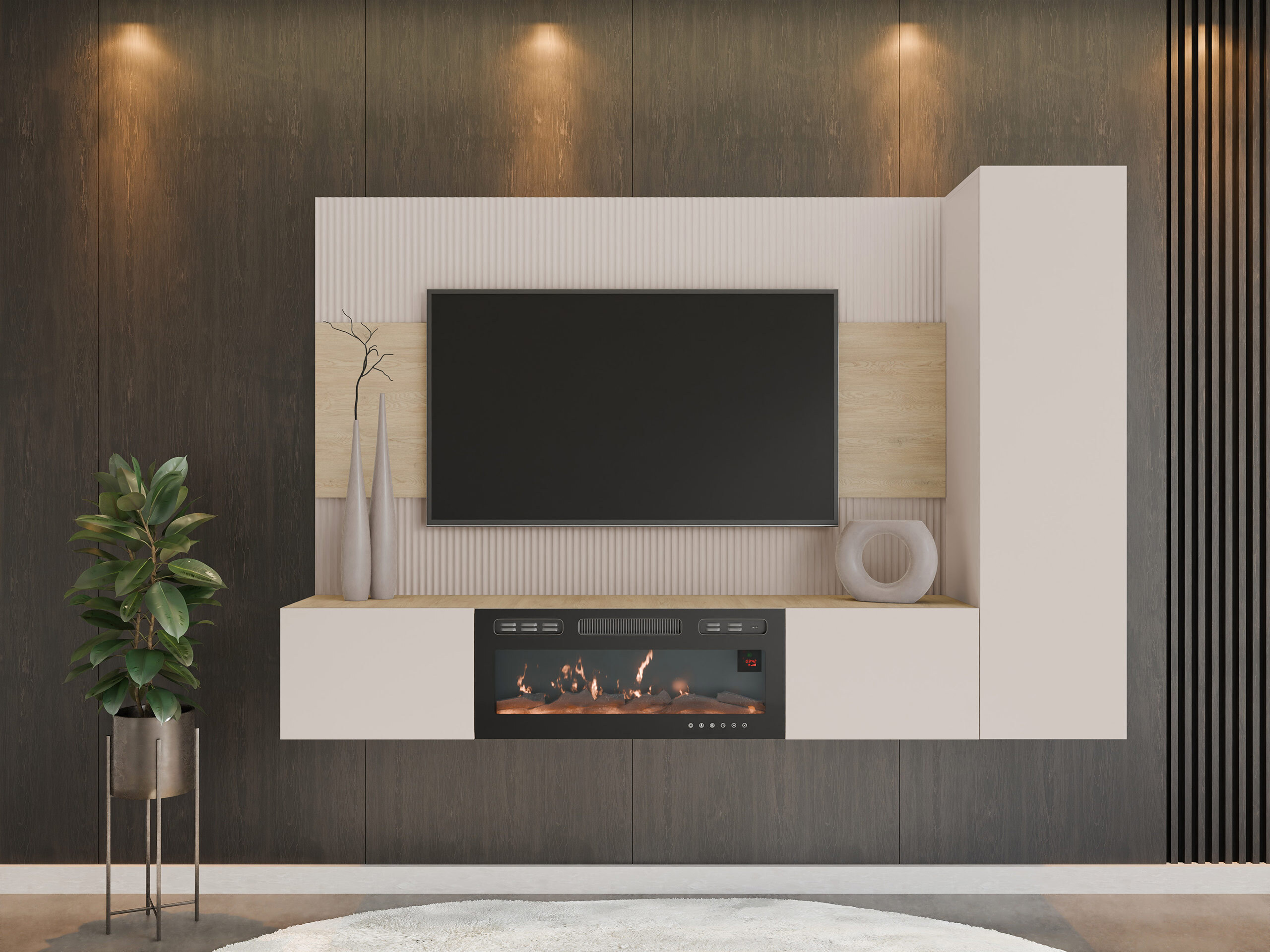 Parete attrezzata Comfivo Salix IX (Beige + Rovere cremona)
