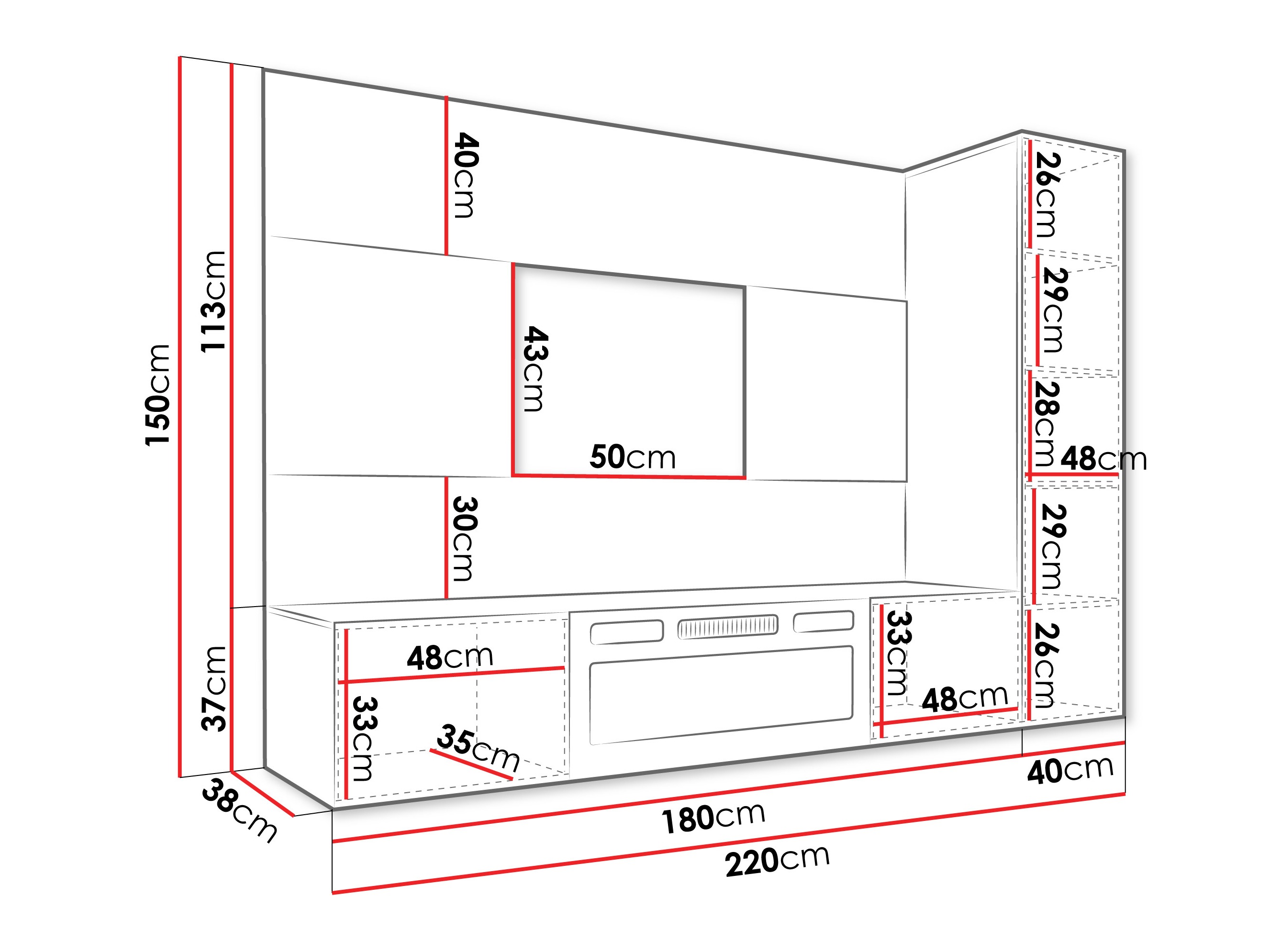 Parete attrezzata Comfivo Salix IX (Beige + Rovere cremona)