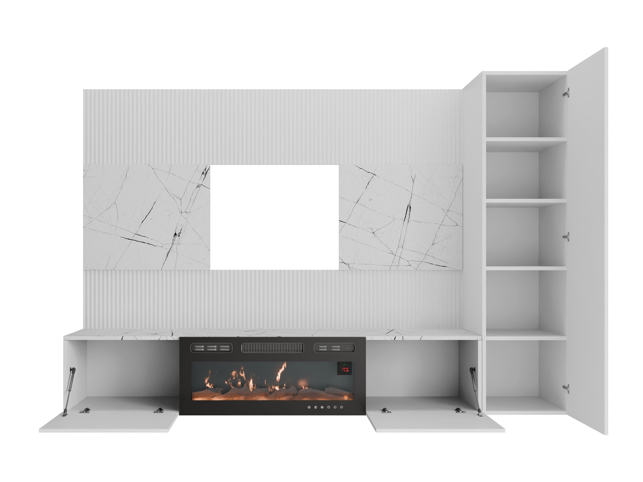 Parete attrezzata Comfivo Salix IX (Noce + Chiara Travertine)
