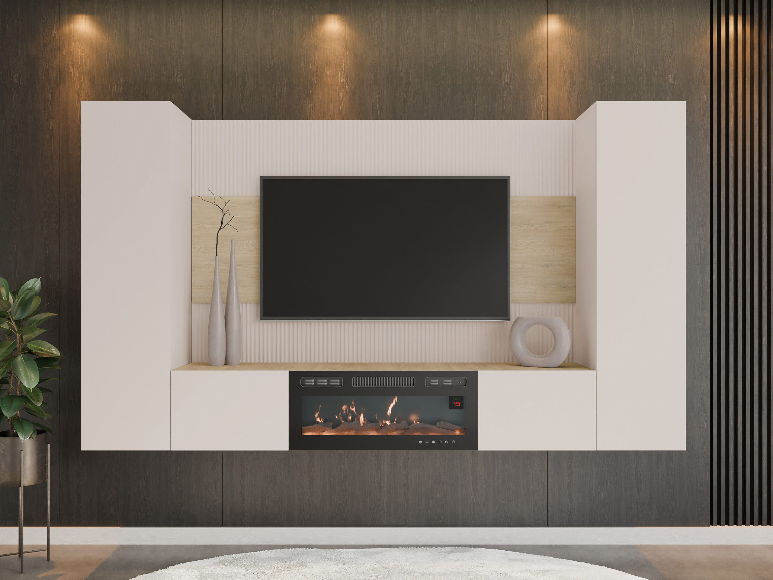 Parete attrezzata Comfivo Salix VIII (Beige + Rovere cremona)