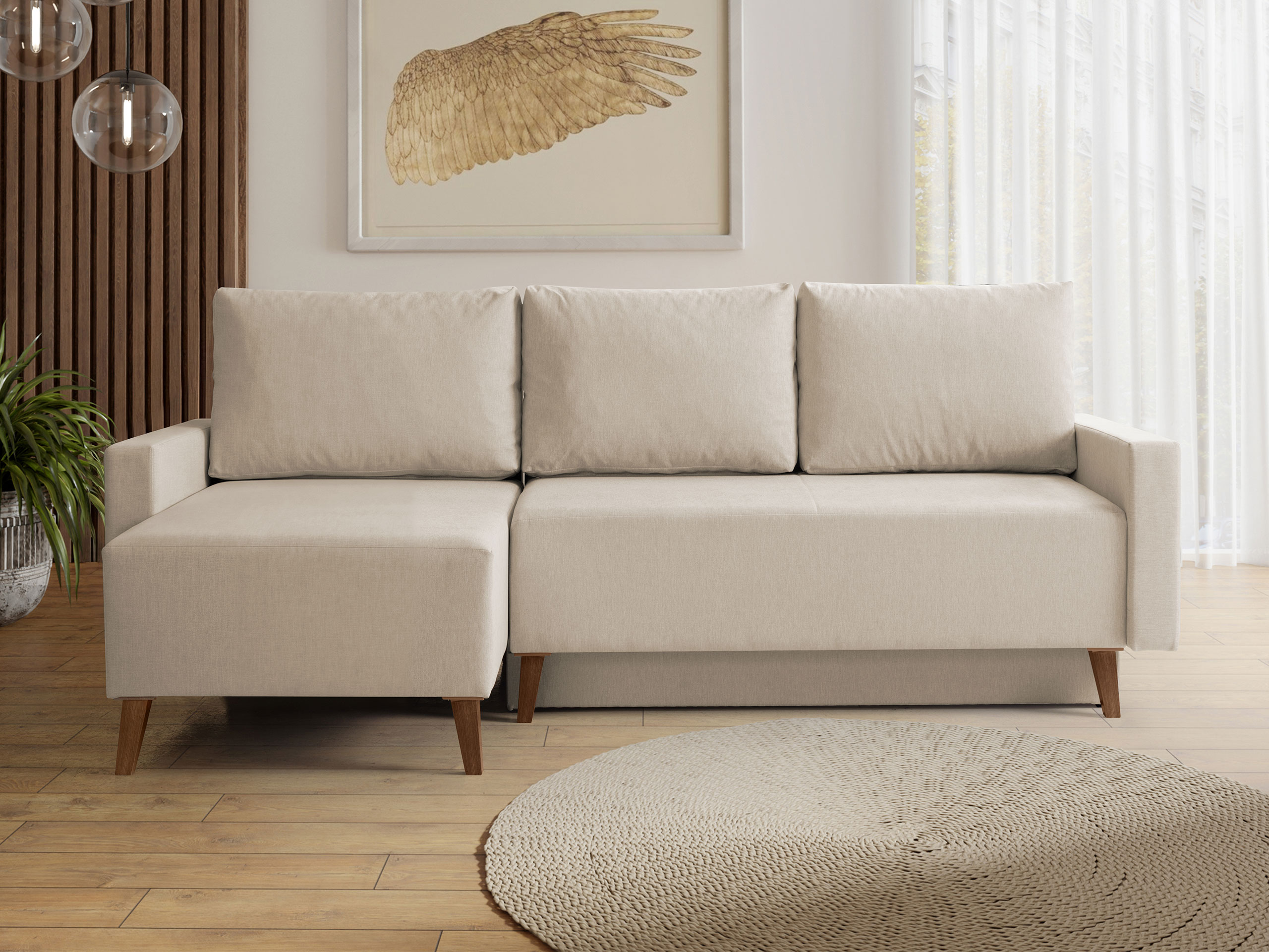 Divano angolare Delbene 130 (Verita 03 + Rovere scuro sanremo)