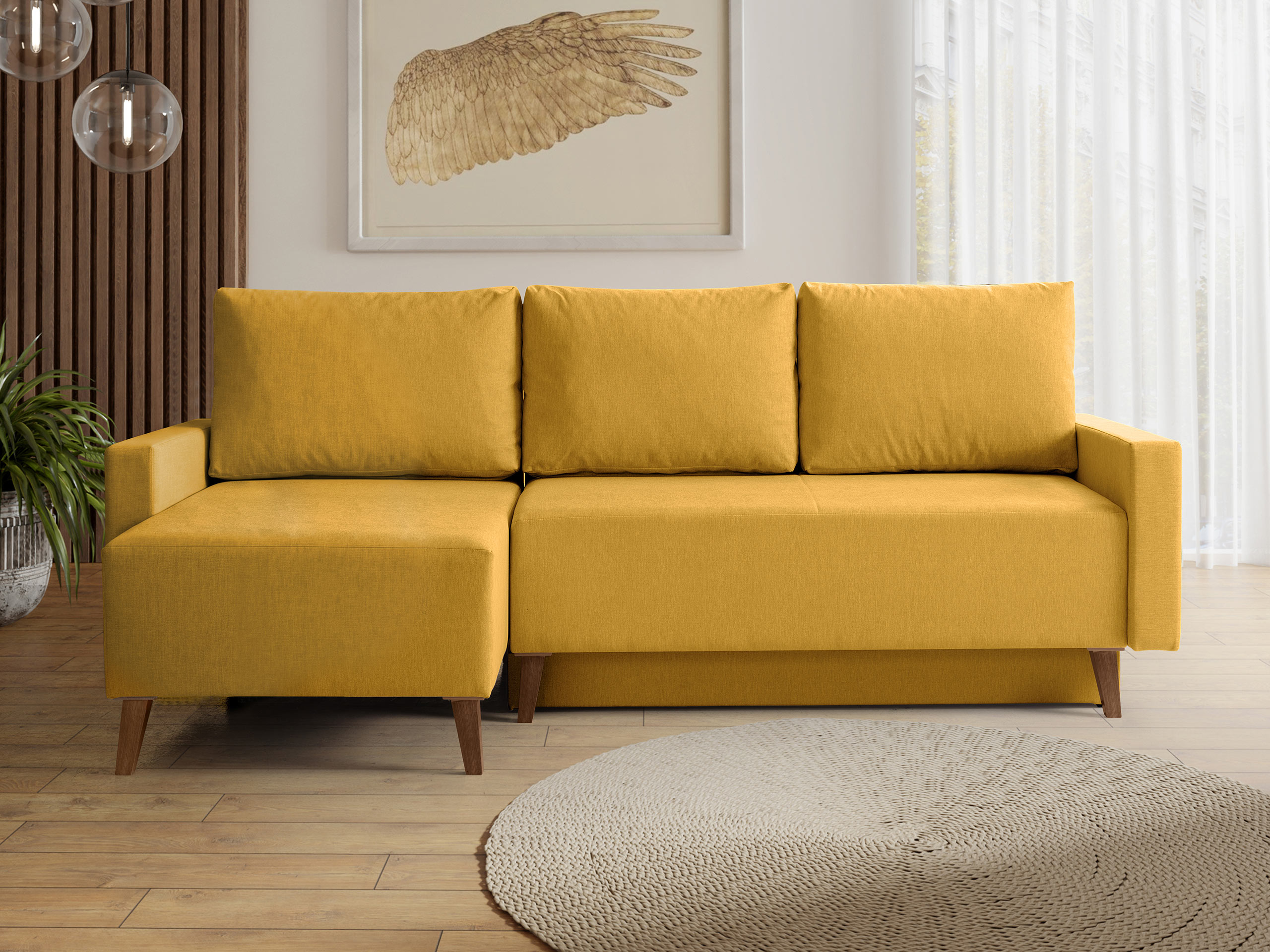 Divano angolare Delbene 130 (Verita 53 + Rovere scuro sanremo)