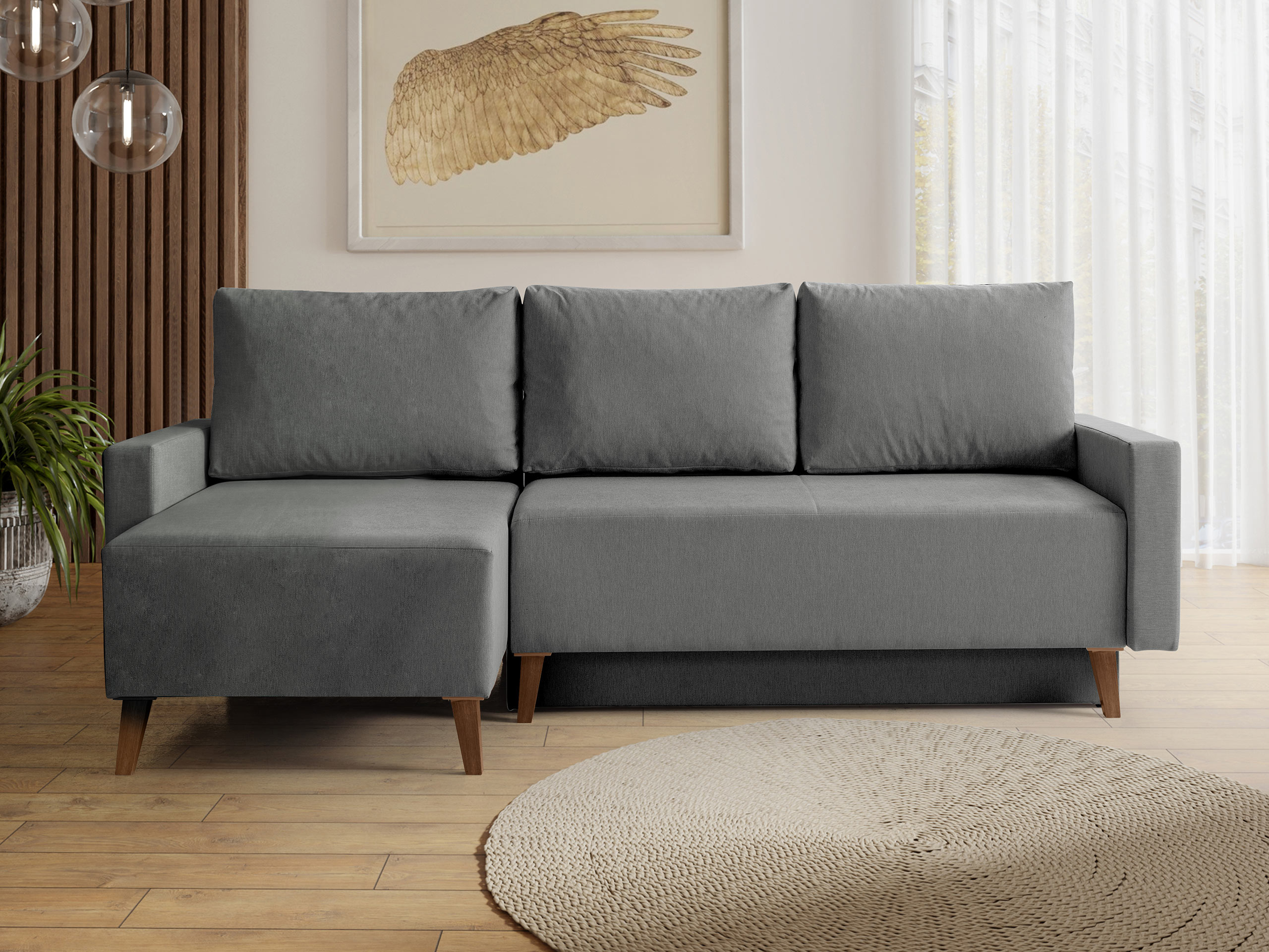 Divano angolare Delbene 130 (Verita 88 + Rovere scuro sanremo)