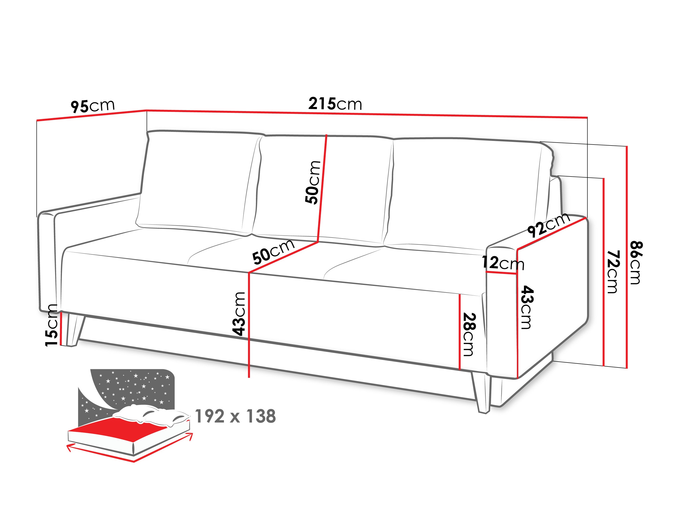 Divano letto Delbene 129 (Verita 03 + Rovere scuro sanremo)