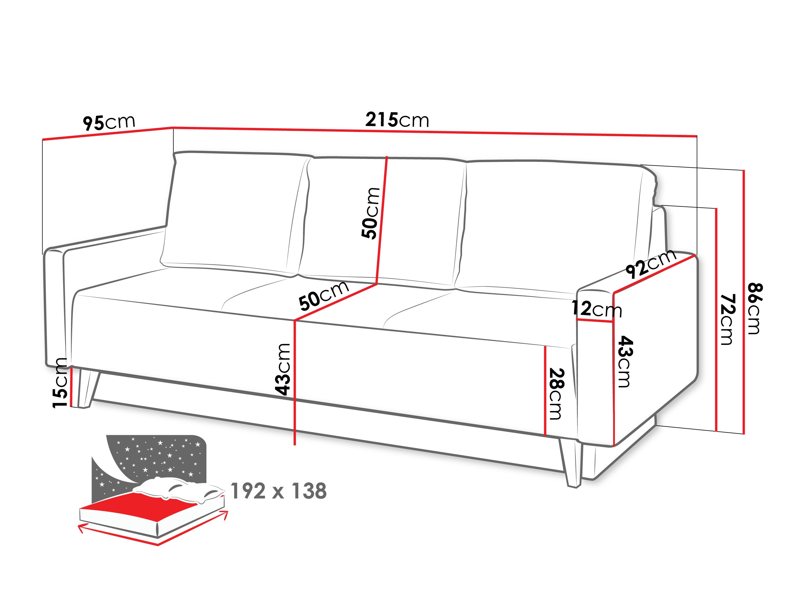 Divano letto Delbene 129 (Verita 53 + Rovere scuro sanremo)