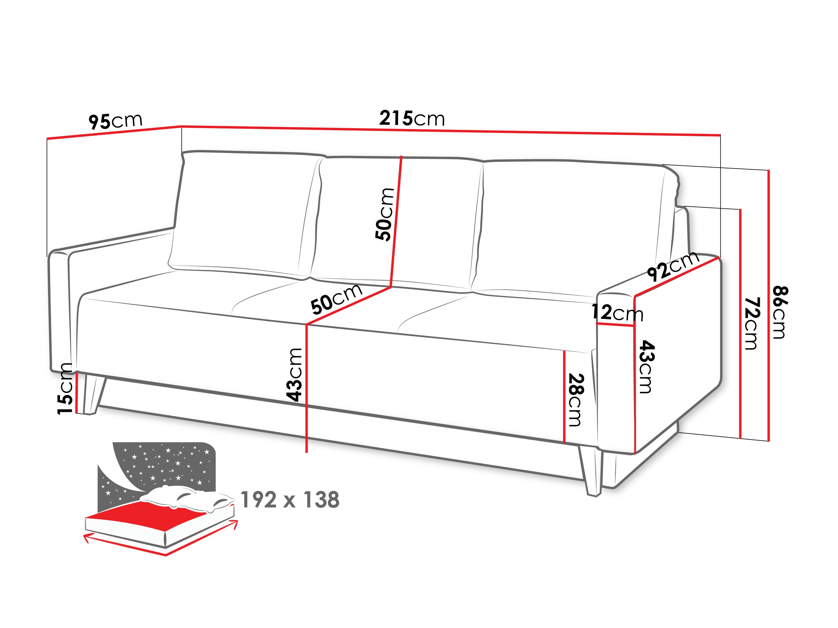 Divano letto Delbene 129 (Verita 75 + Rovere scuro sanremo)