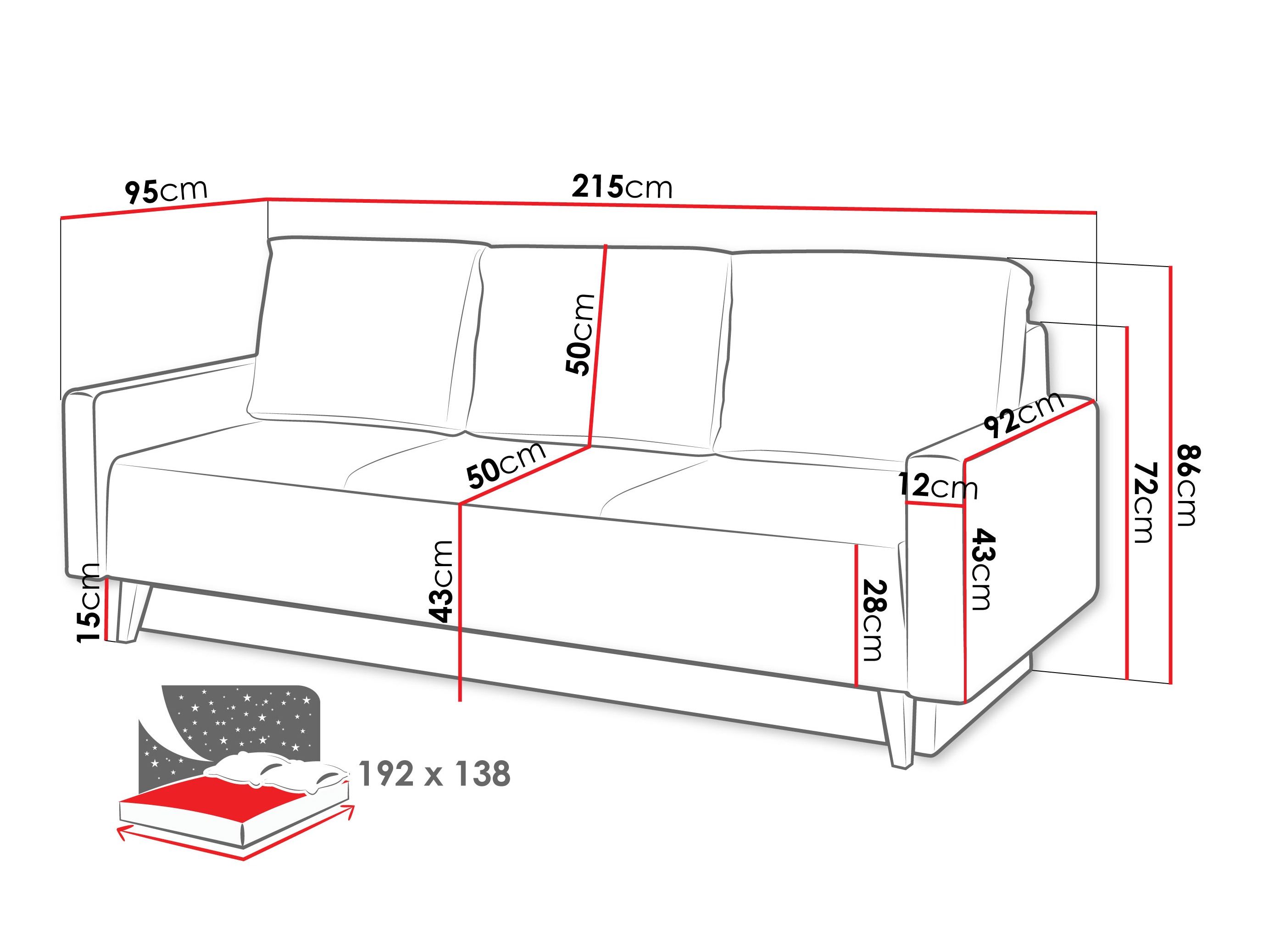 Divano letto Delbene 129 (Verita 76 + Rovere scuro sanremo)