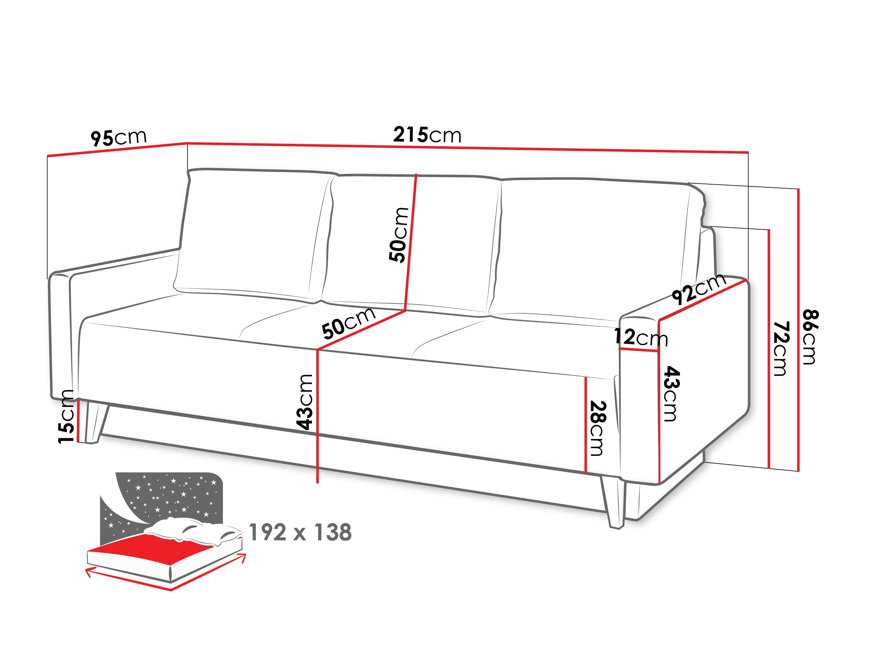 Divano letto Delbene 129 (Verita 88 + Rovere scuro sanremo)