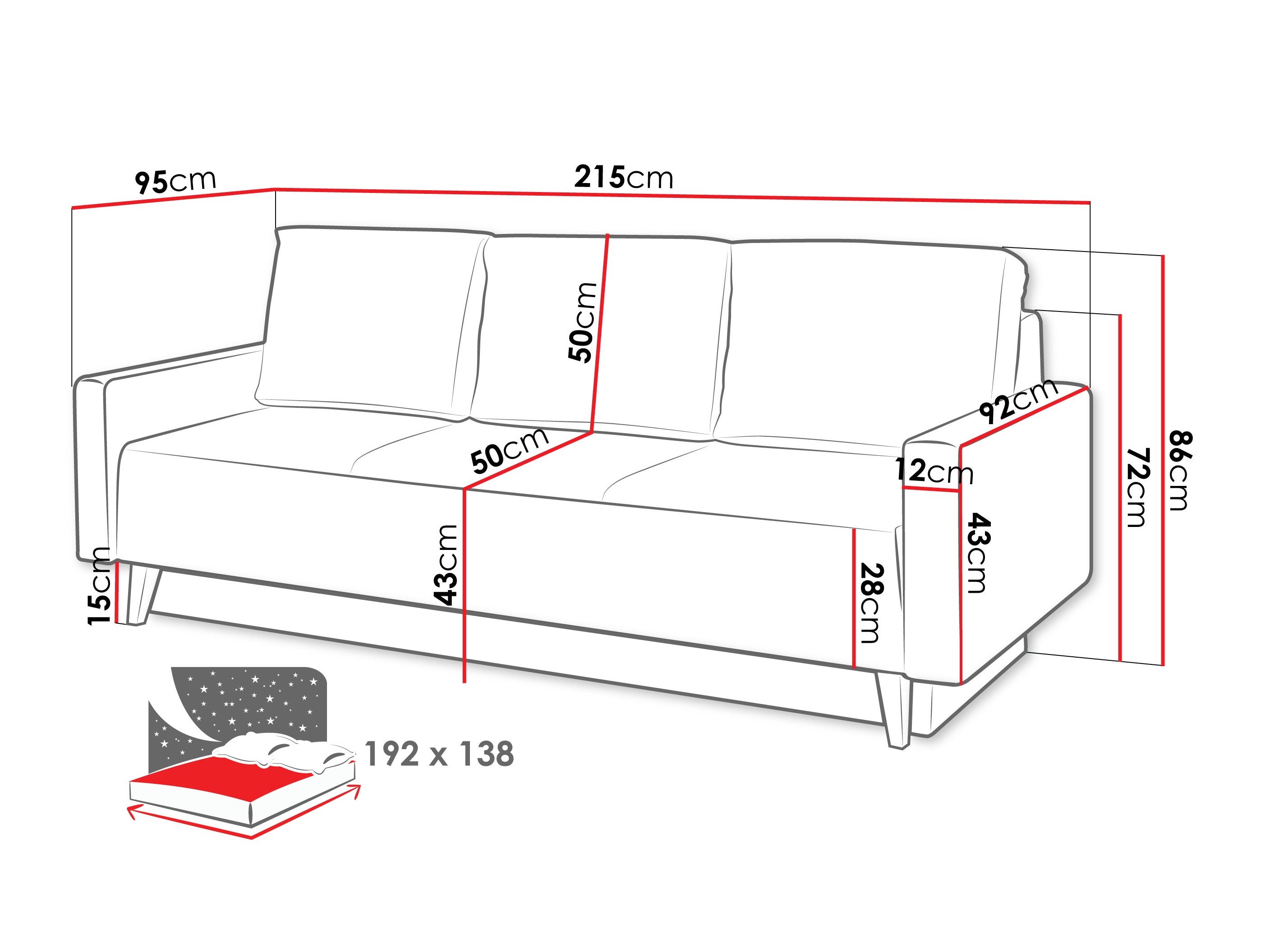 Divano letto Delbene 129 (Verita 98 + Rovere scuro sanremo)