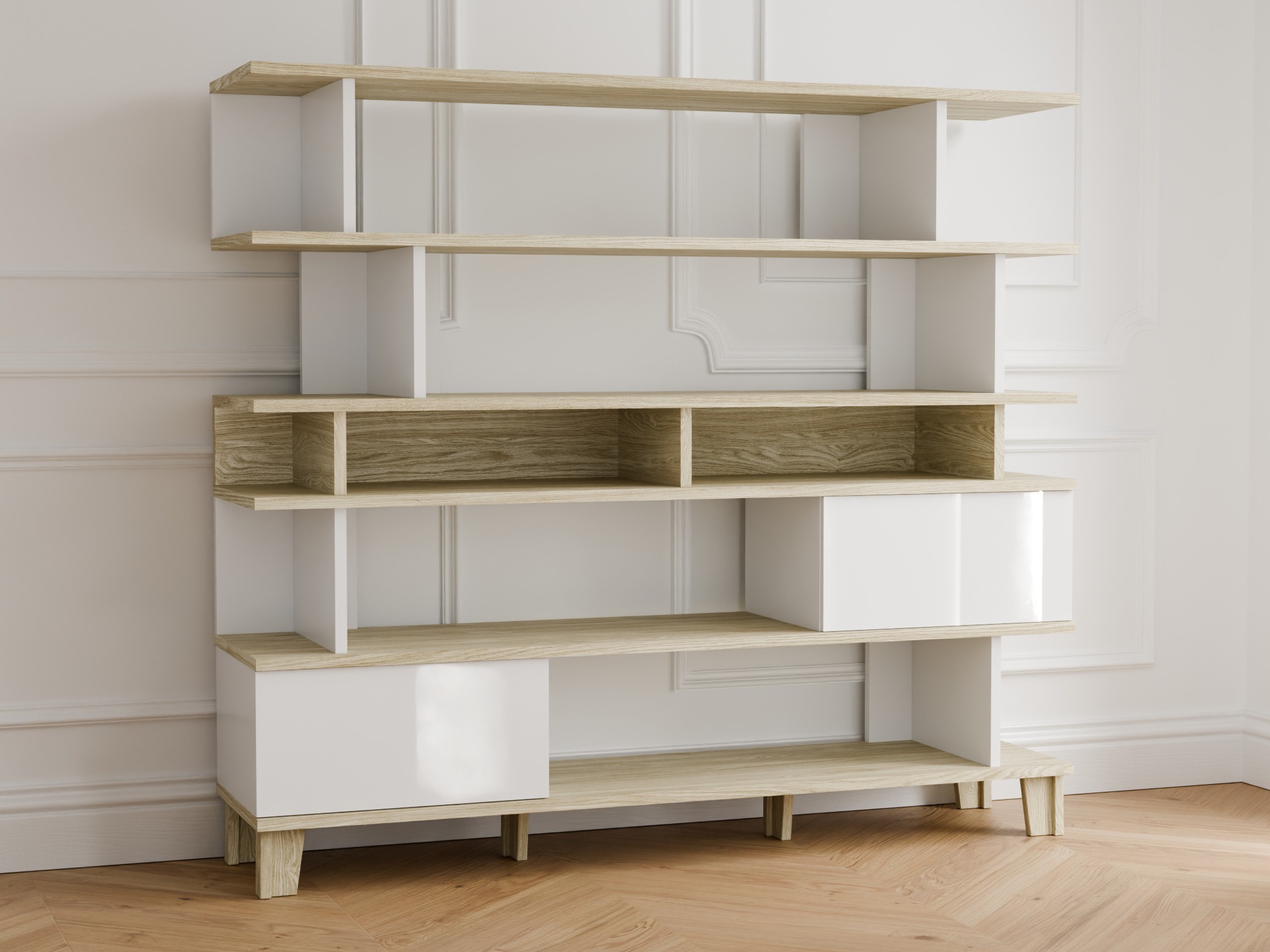Scaffale Evarveru 104 (Bianco lucido)