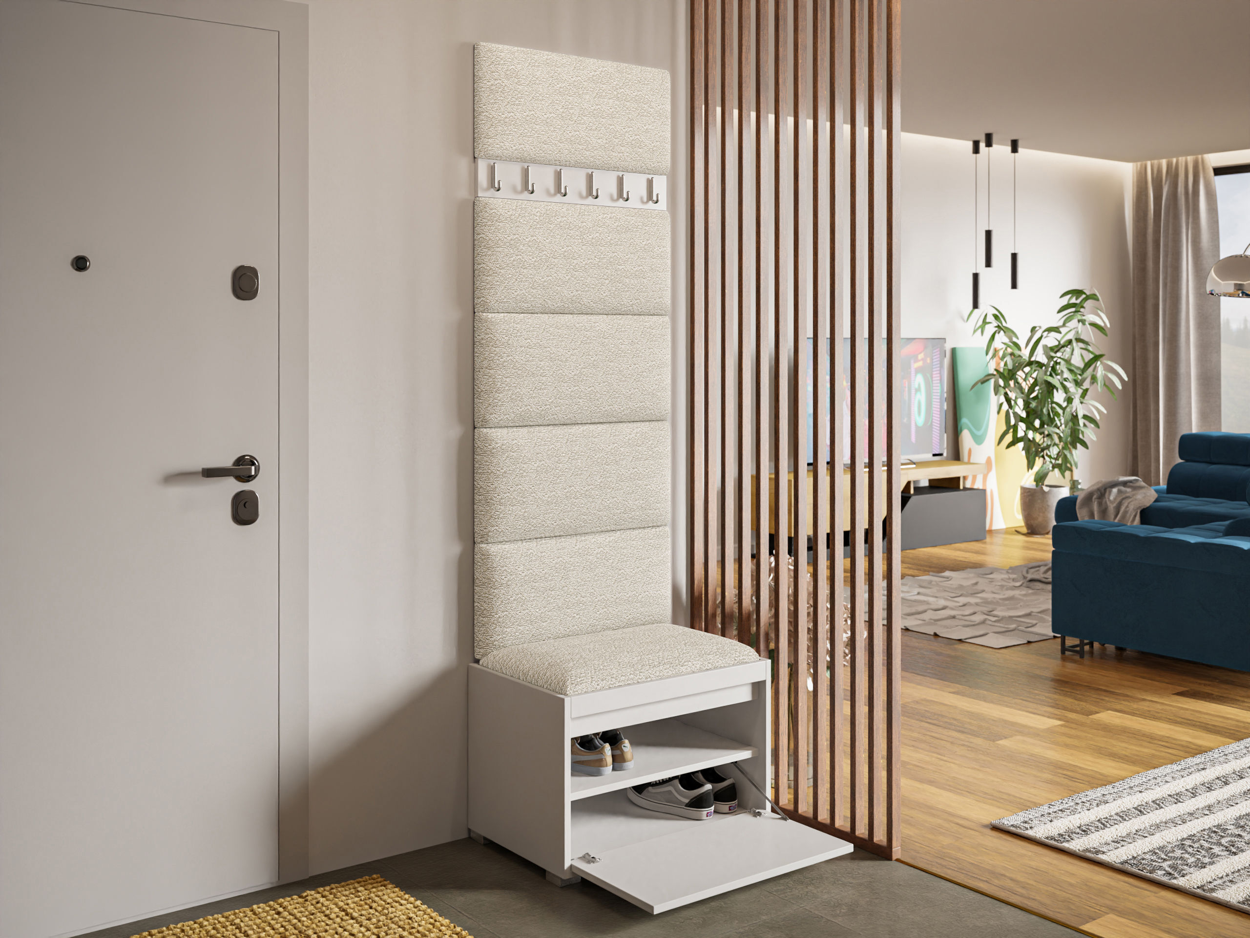 Set arredo da corridoio Comfivo Pinus V (Bianco + Abriamo 03)