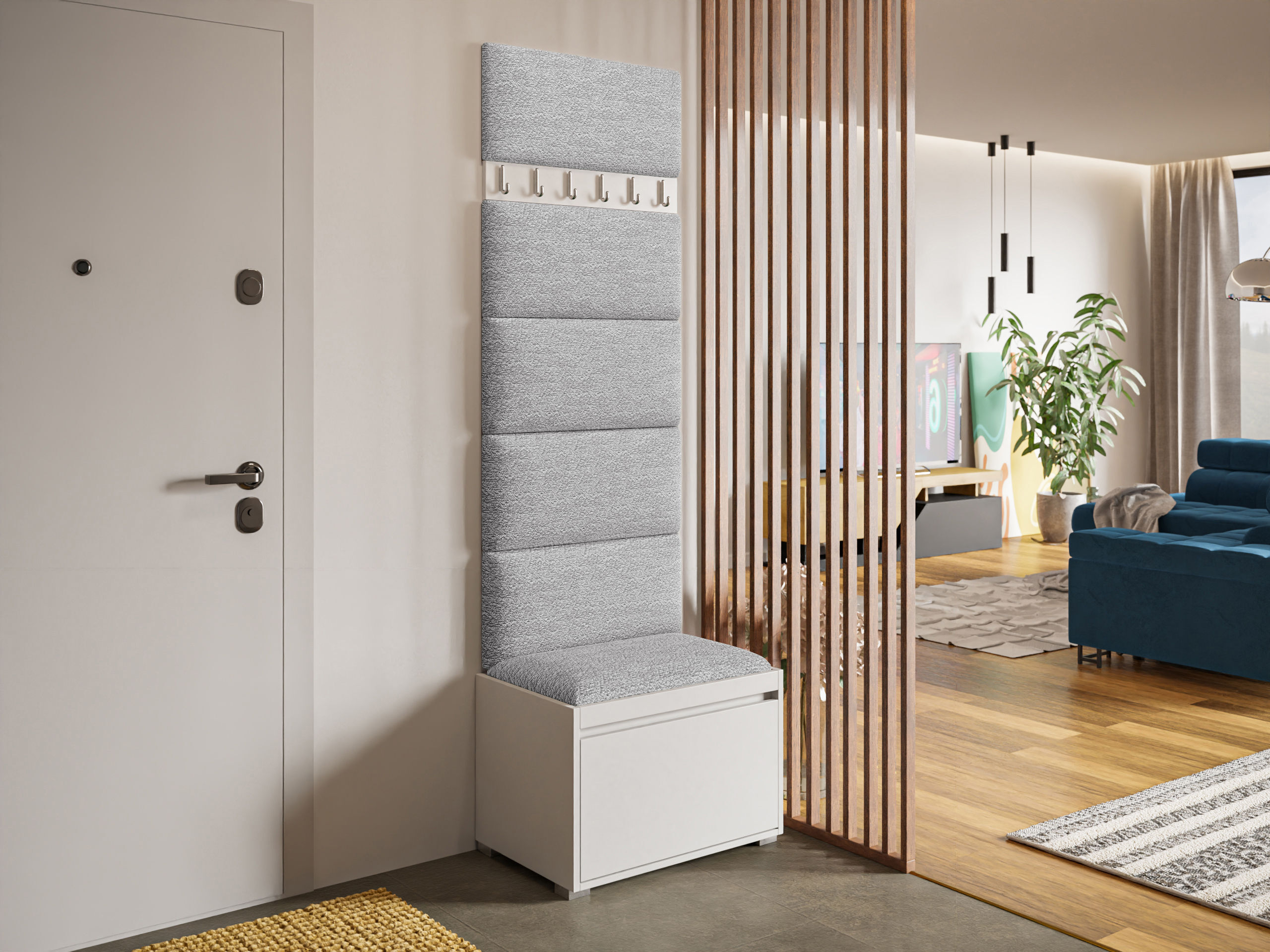 Set arredo da corridoio Comfivo Pinus V (Bianco + Abriamo 06)