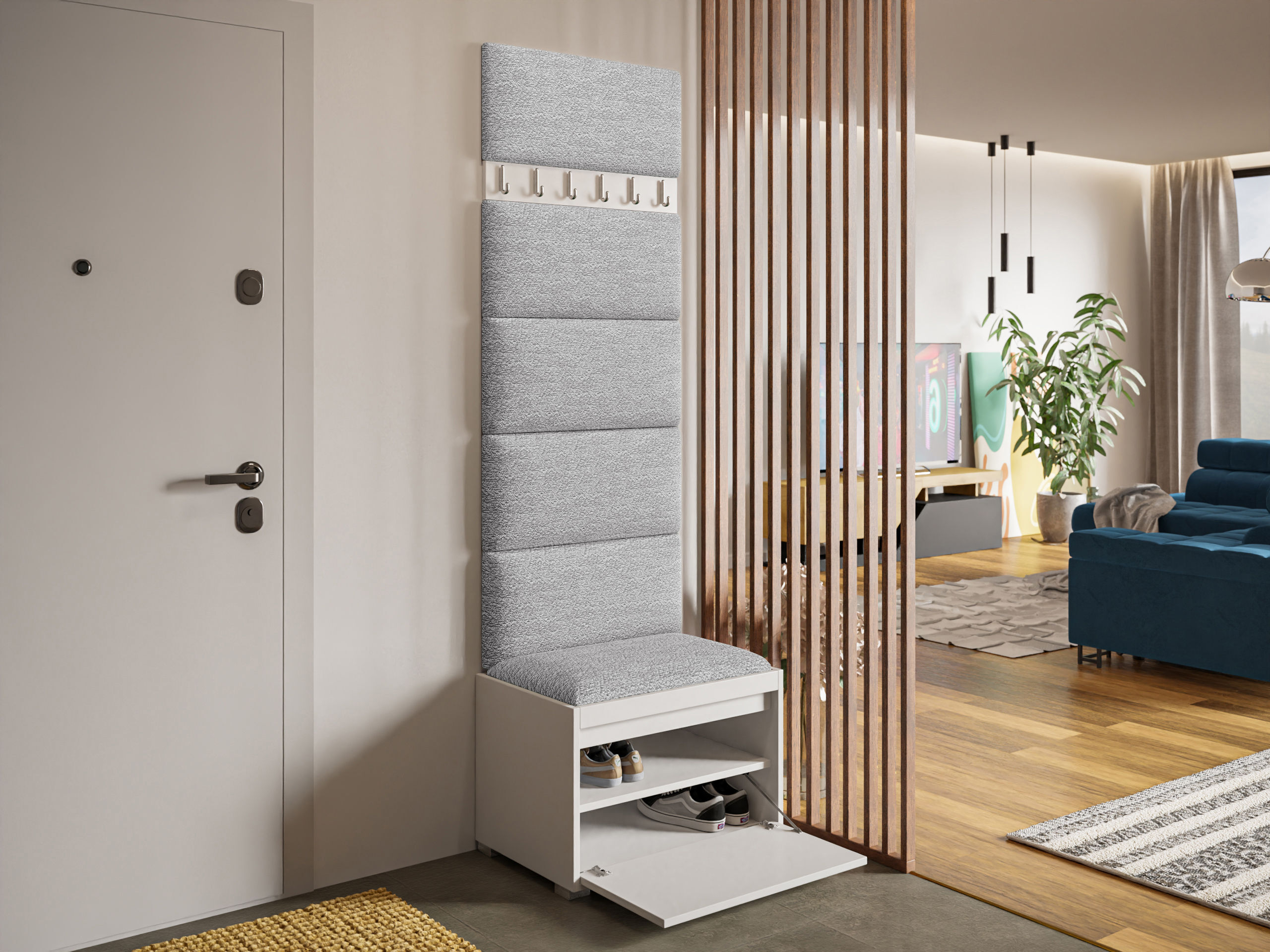 Set arredo da corridoio Comfivo Pinus V (Bianco + Abriamo 06)