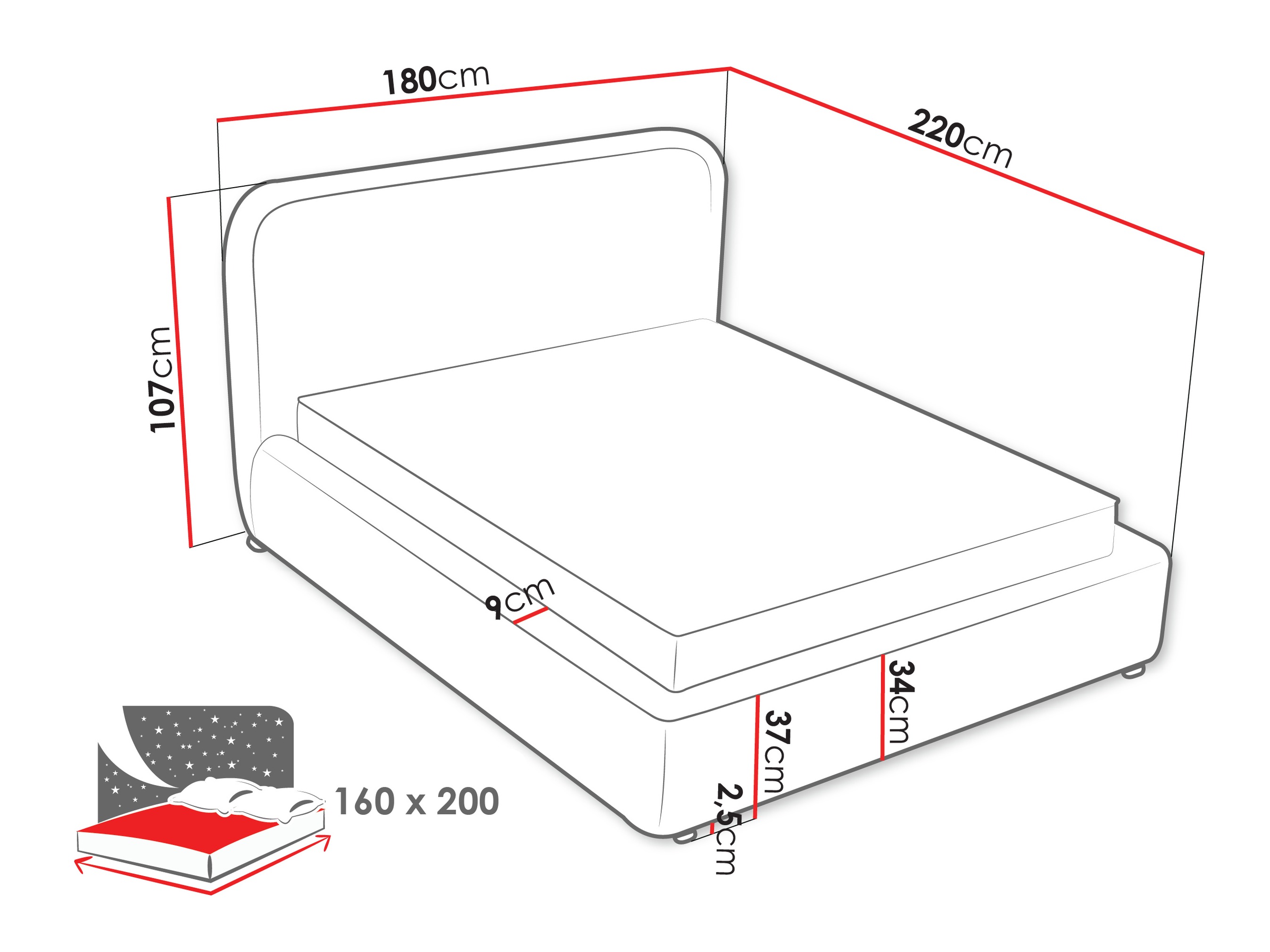 Letto continentale Portage 113 (Adventure 01)