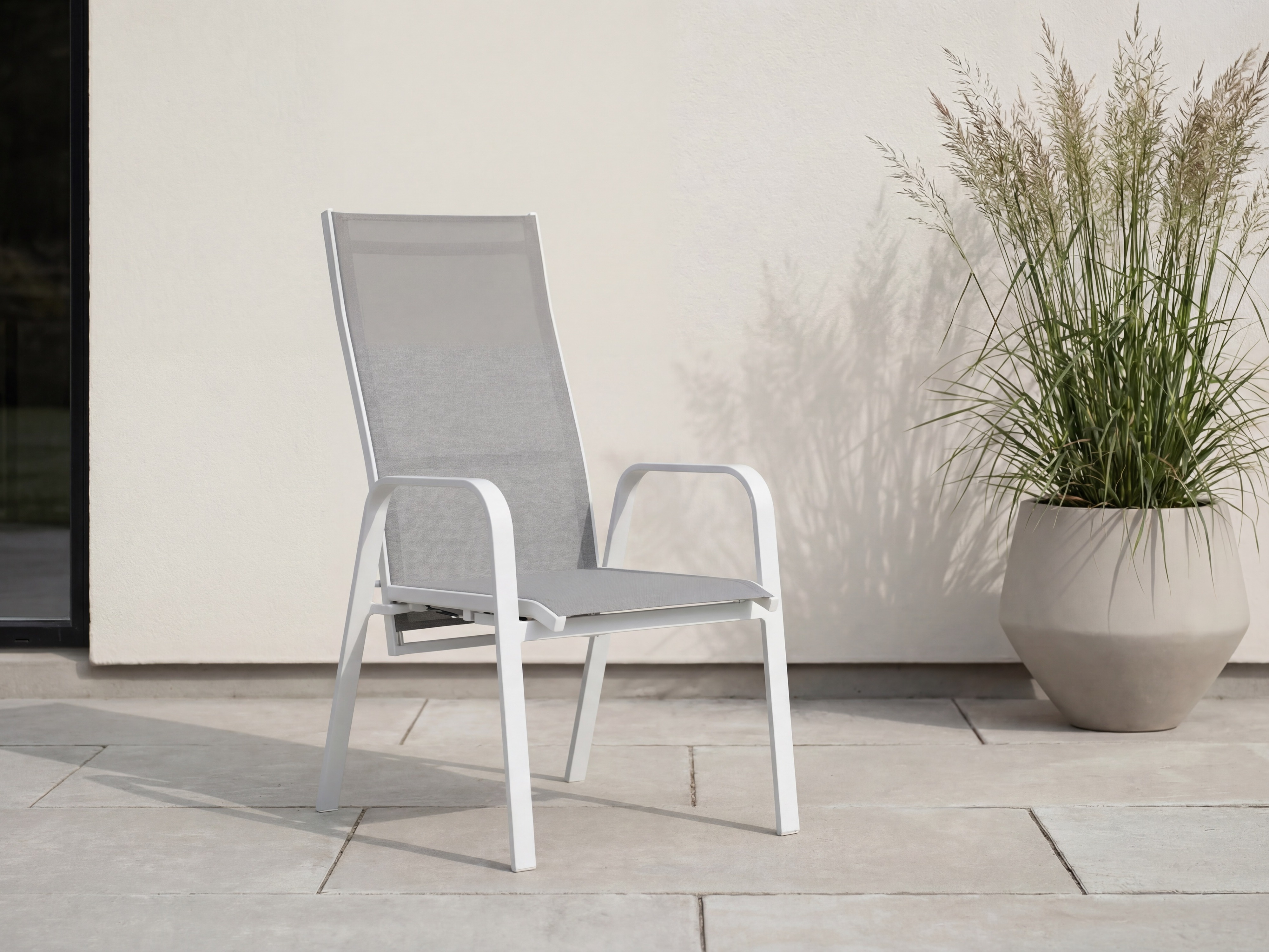Sedia per esterni Dallas 2776 (Bianco + Grigio)