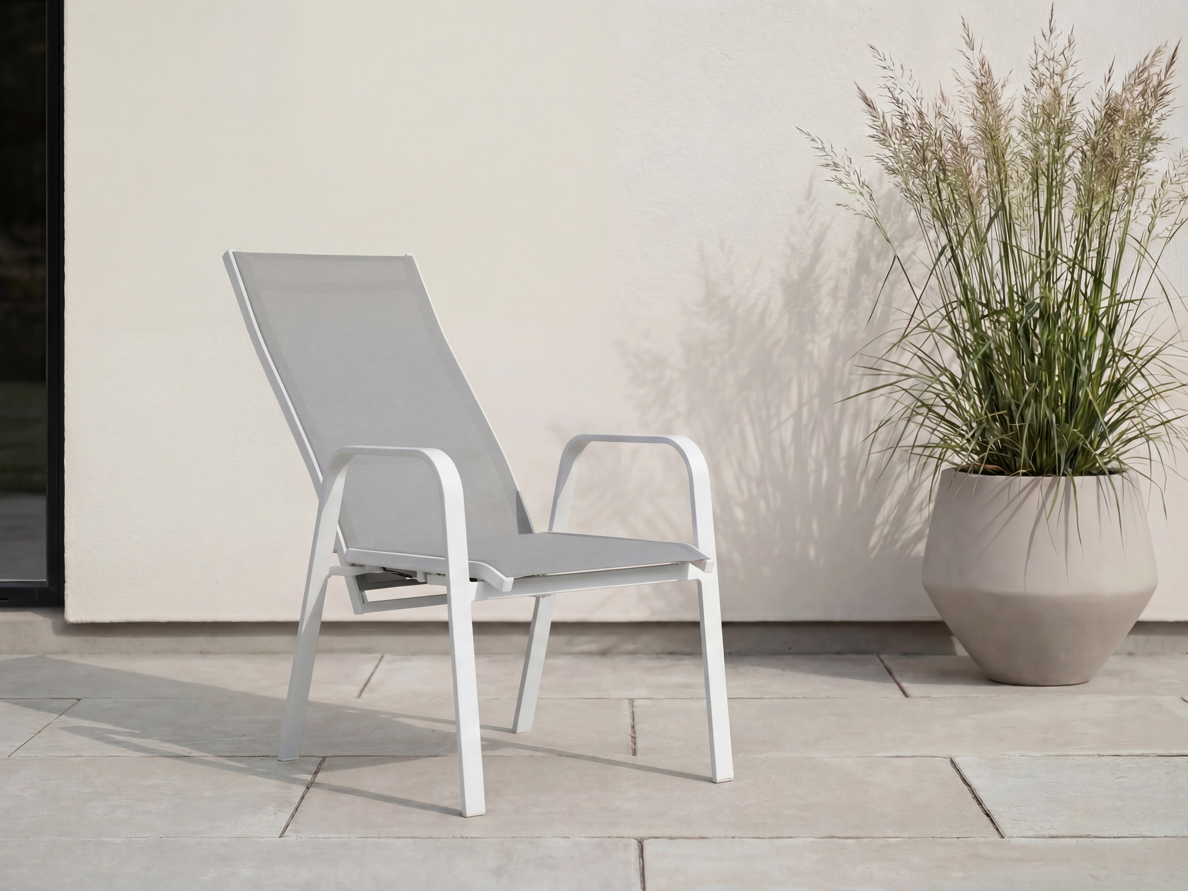 Sedia per esterni Dallas 2776 (Bianco + Grigio)
