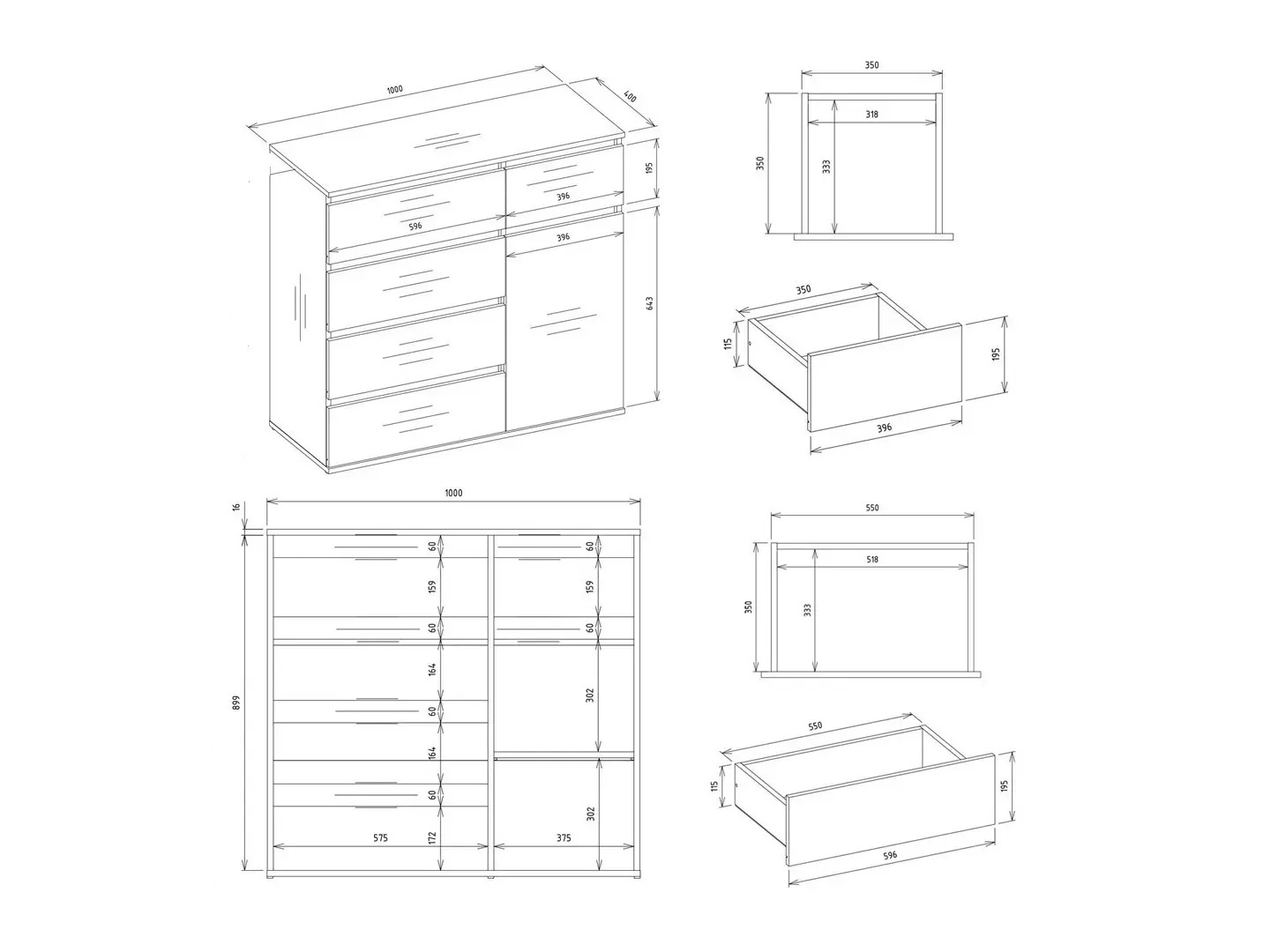 Cassettiera Elbvelu 136 (Rovere Artisan)