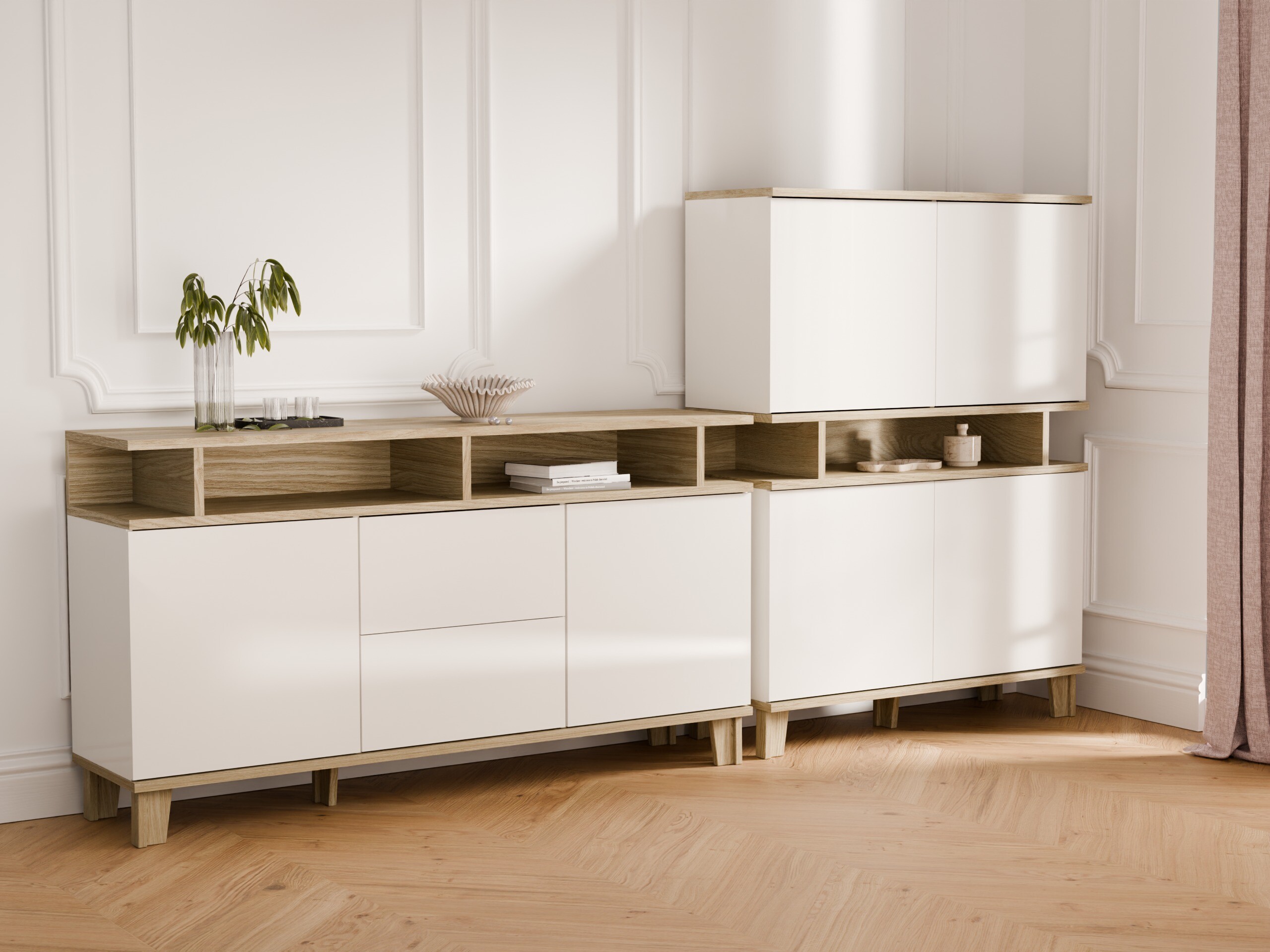 Cassettiera Evarveru 105 (Bianco lucido)