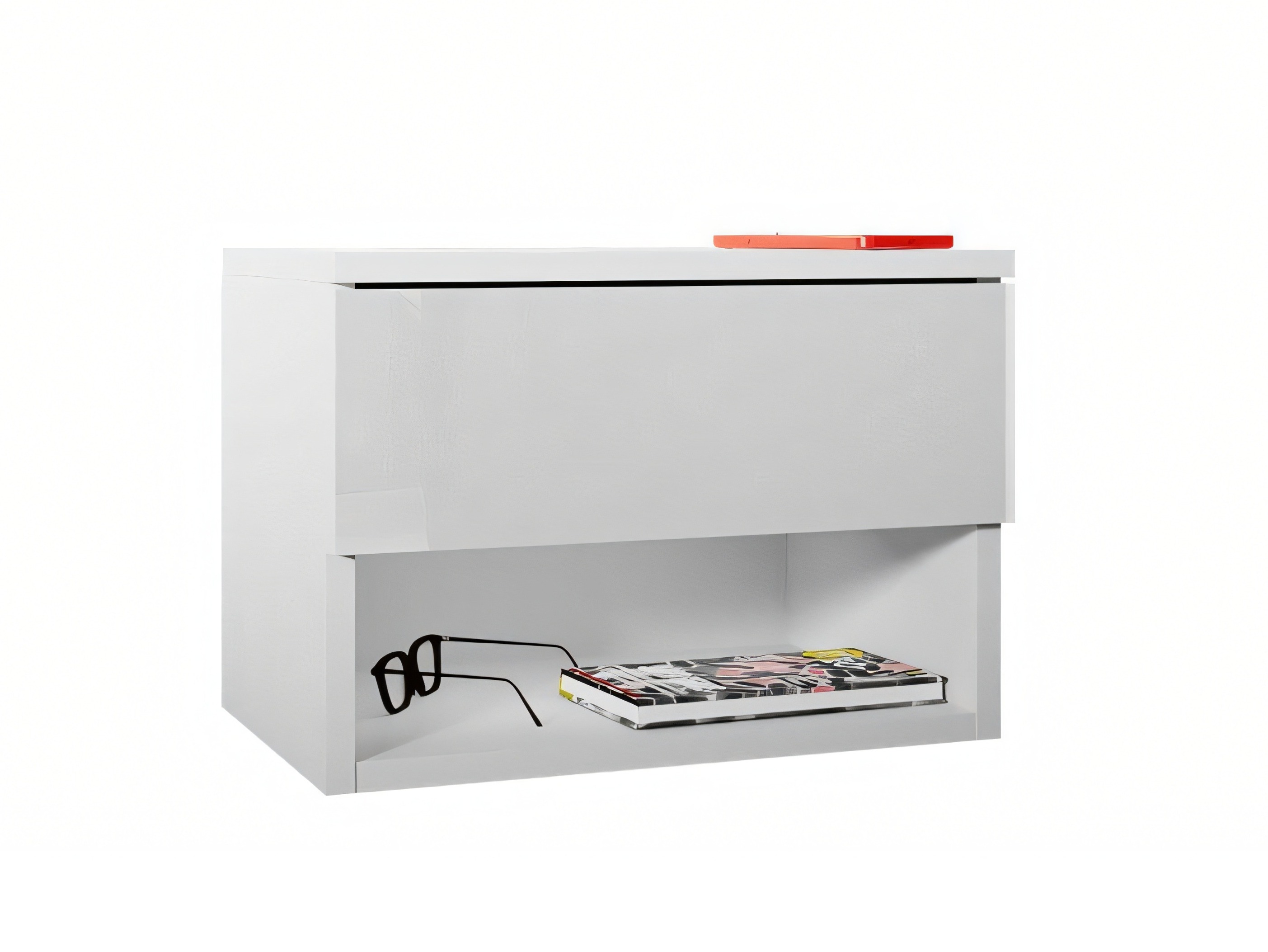 Comodino Papilix (Bianco + Bianco lucido)