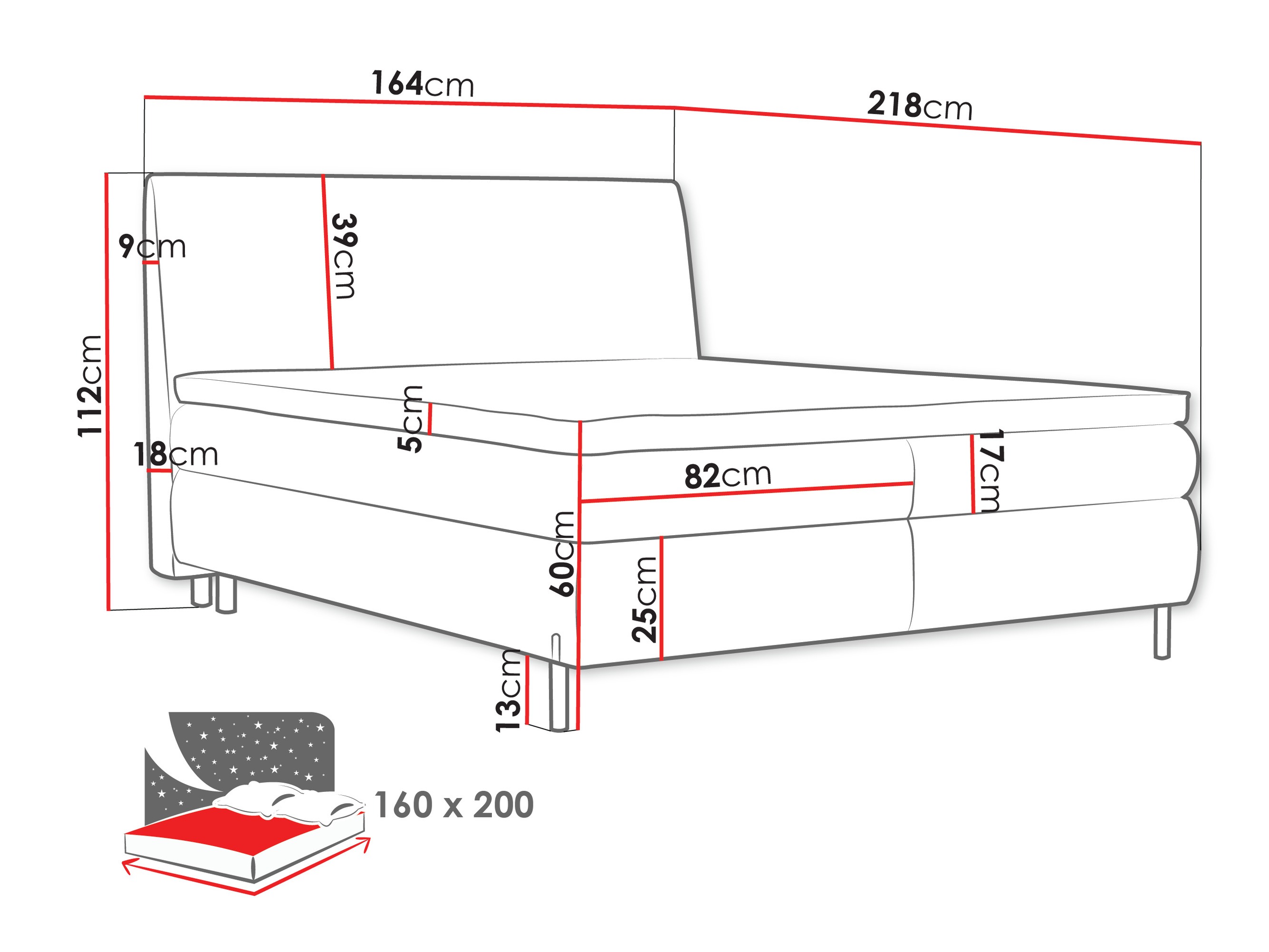 Letto continentale Portage 113 (Adventure 01)