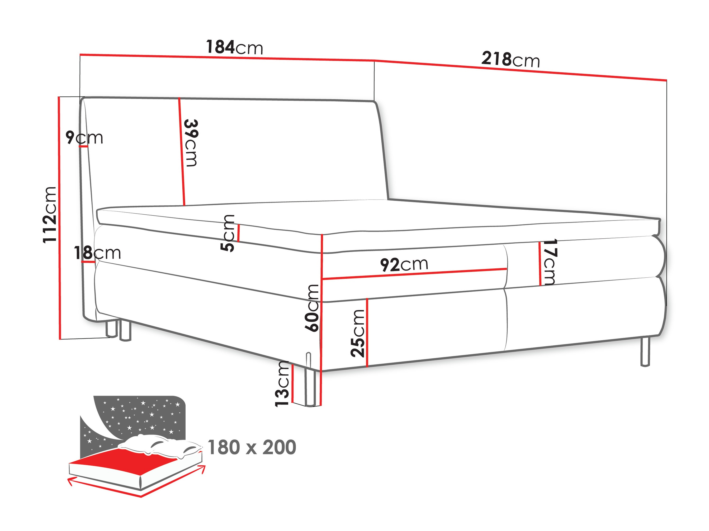Letto continentale Portage 113 (Adventure 06)