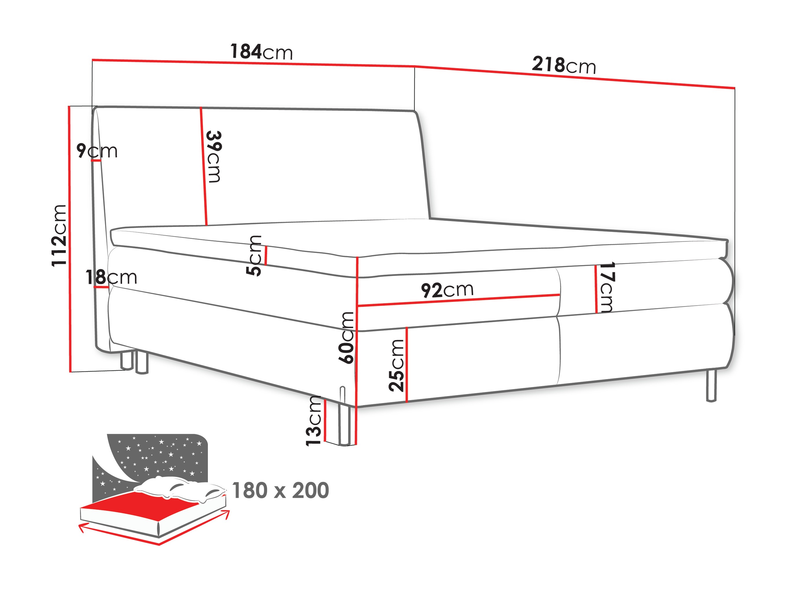 Letto continentale Portage 113 (Adventure 51)