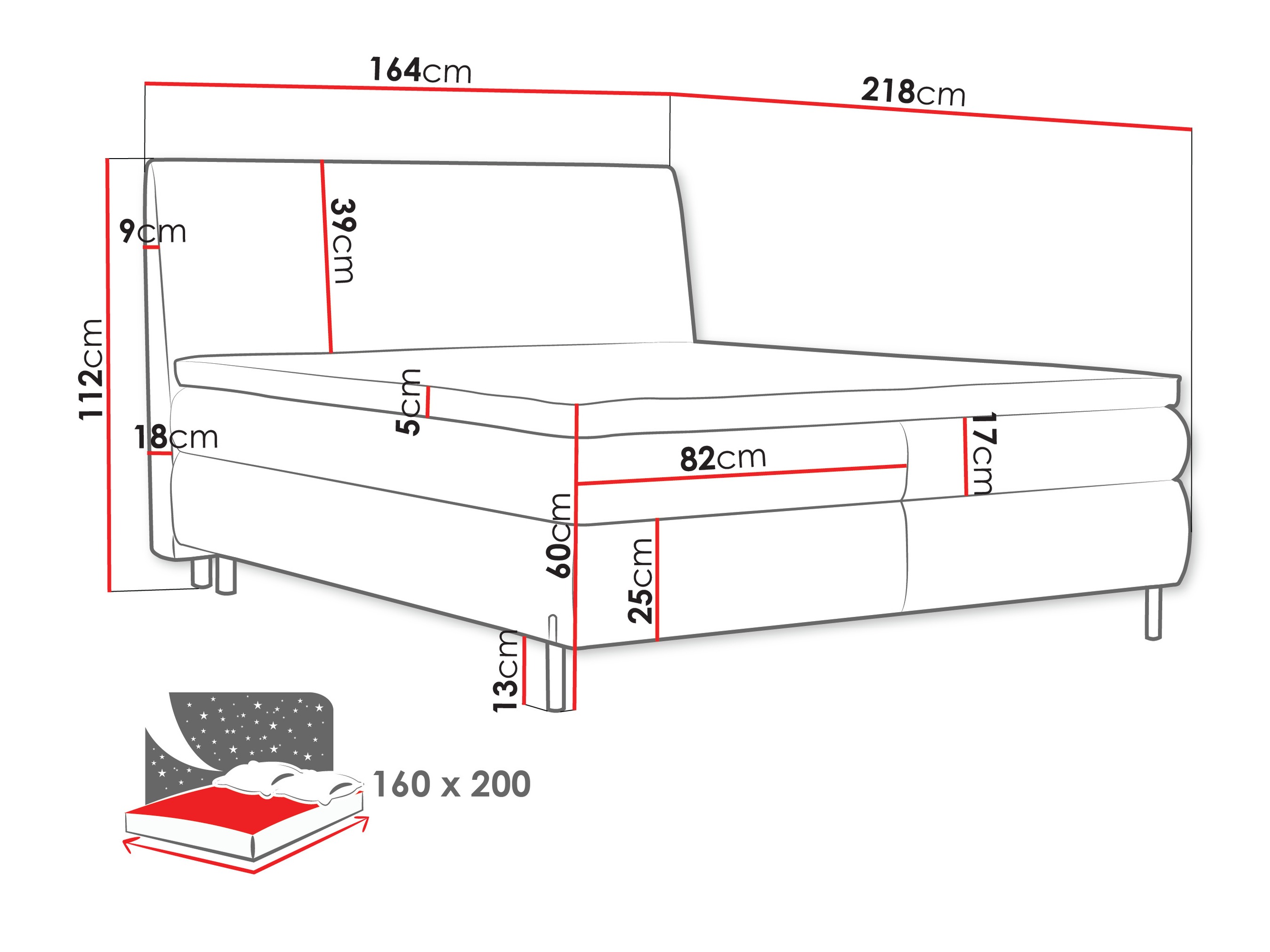 Letto continentale Portage 113 (Adventure 94)