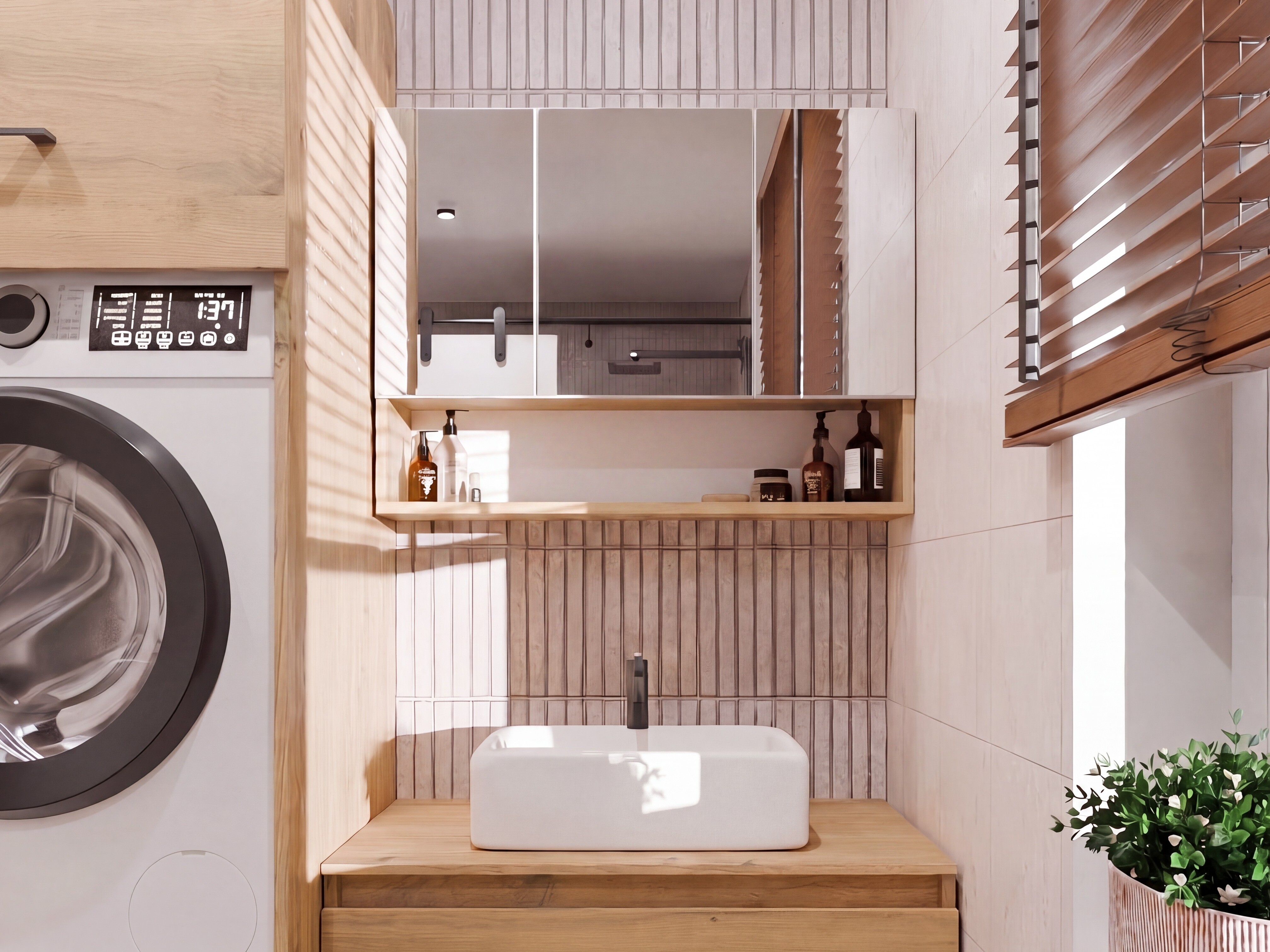 Armadietto a specchio da bagno Balelbo 113 (Rovere Artisan)