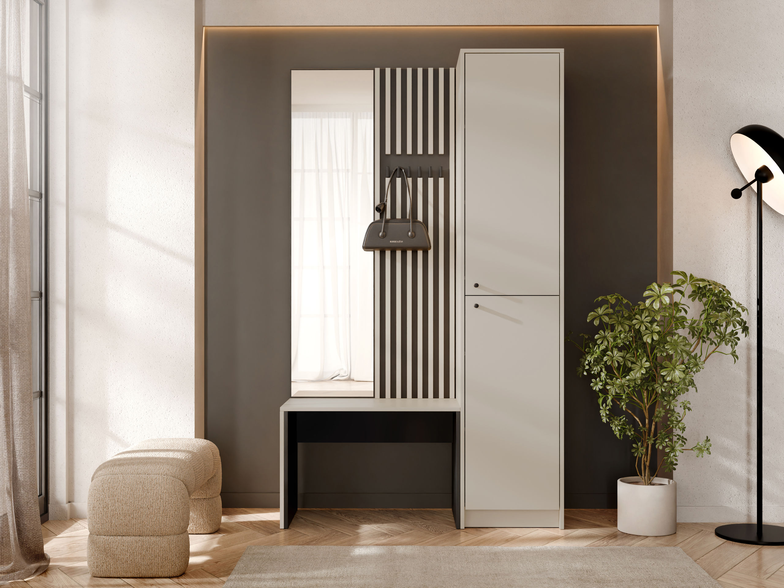 Set arredo da corridoio Comfivo Nomas (Beige + Nero)