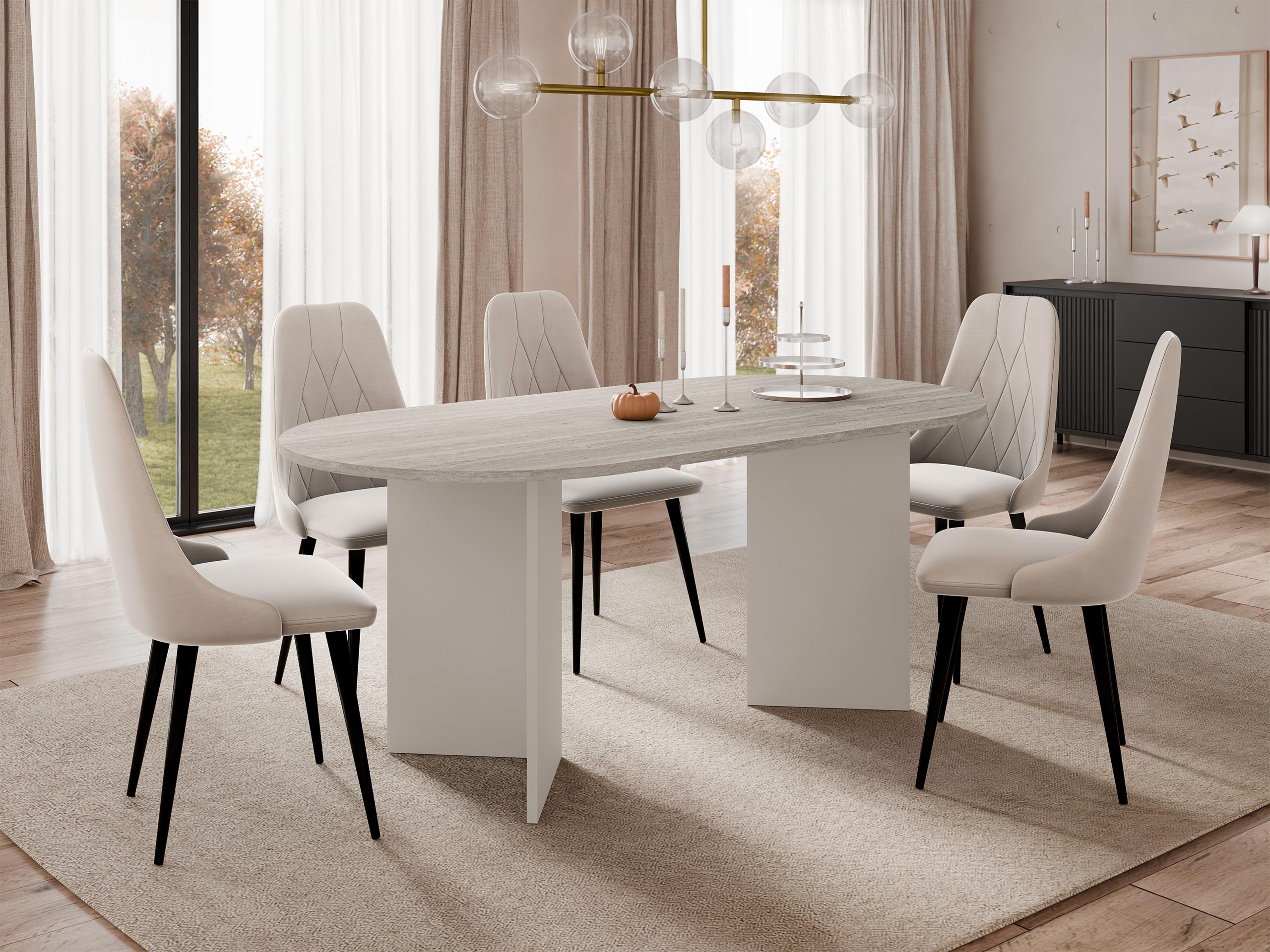 Tavolo Comfivo Fungus (Chiara Travertine + Beige)