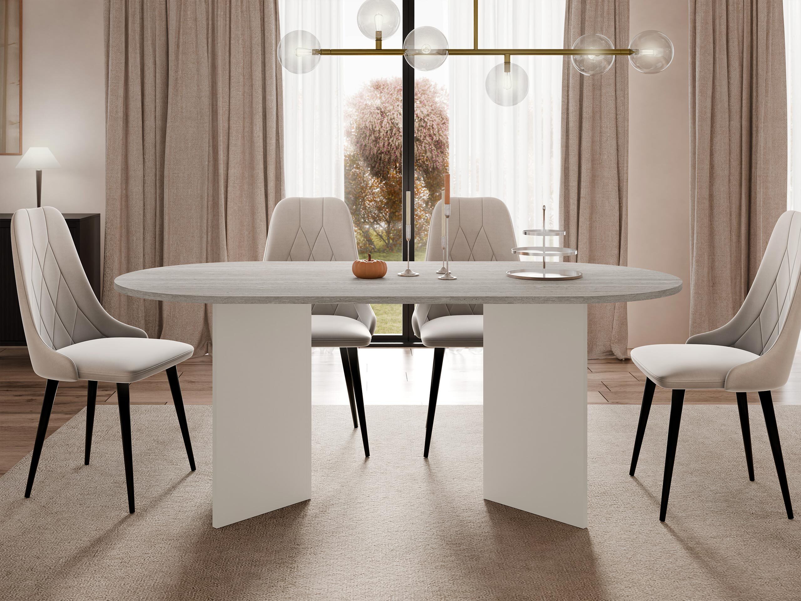 Tavolo Comfivo Fungus (Chiara Travertine + Beige)