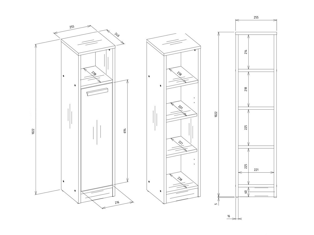 Mensola del bagno Mandeville 381 (Bianco)