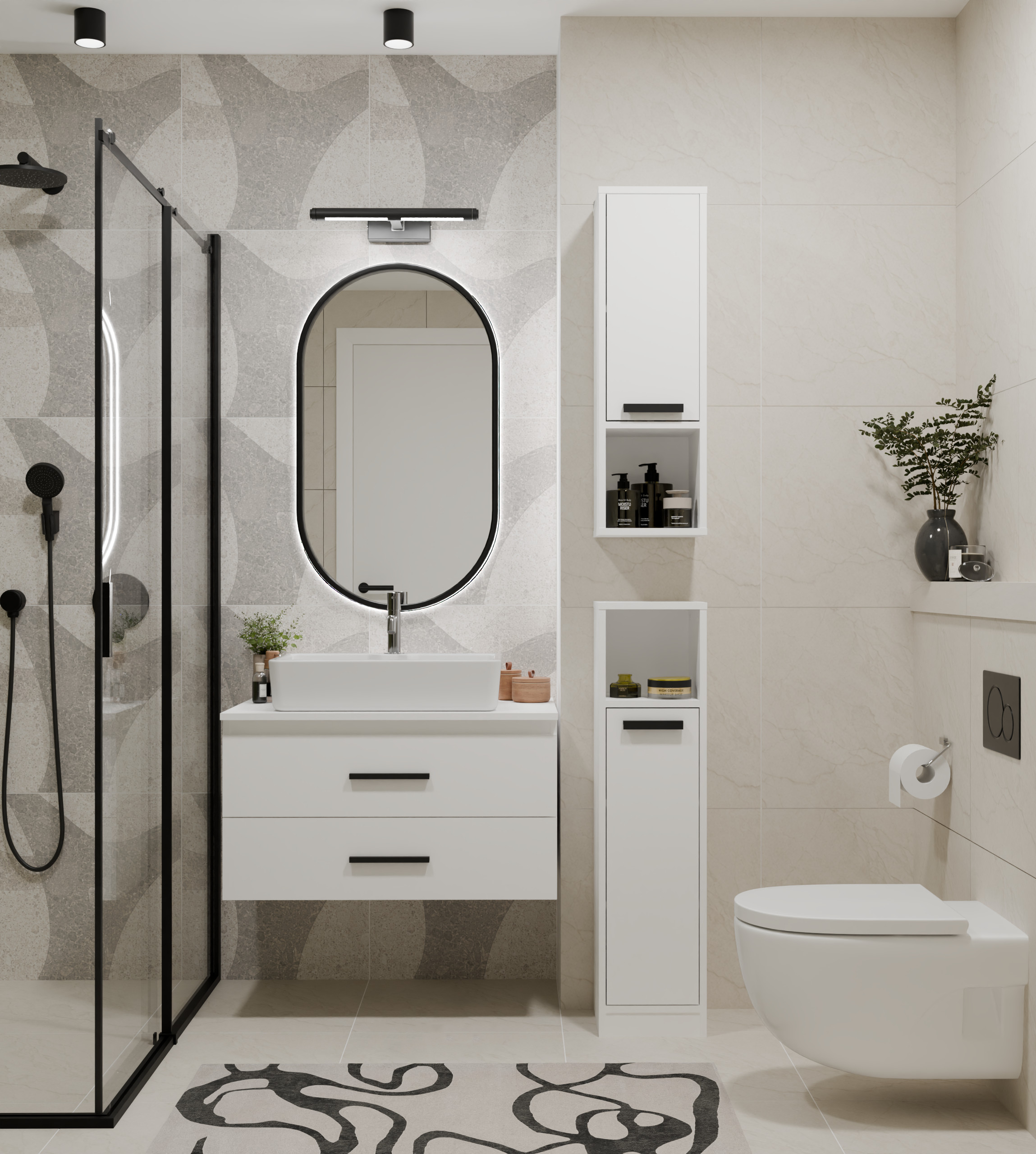 Mobiletto del bagno Mandeville 382 (Bianco)