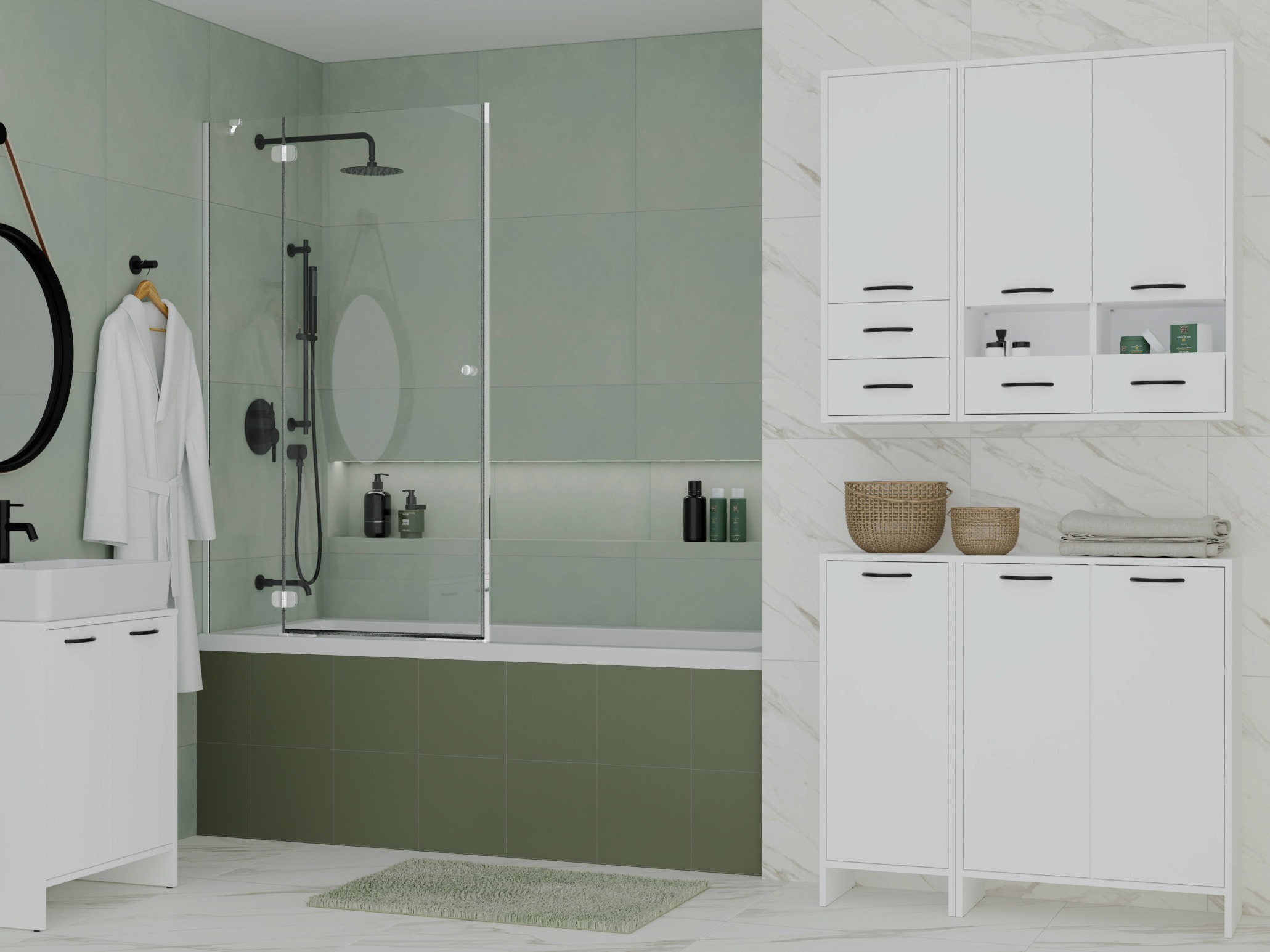 Mobiletto del bagno Servou 110 (Bianco)