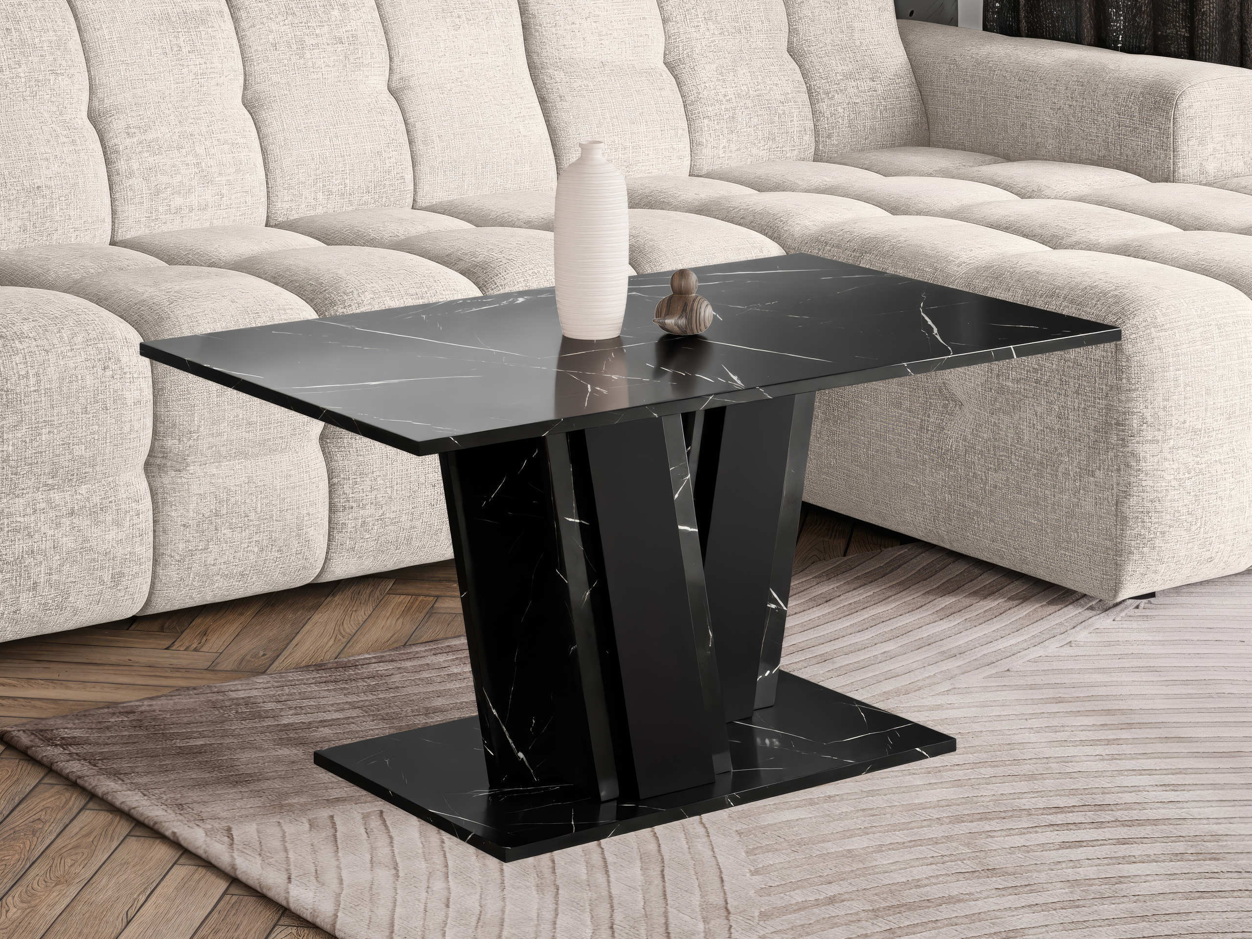 Tavolino da caffè Goodyear 138 (Marmo nero + Nero)