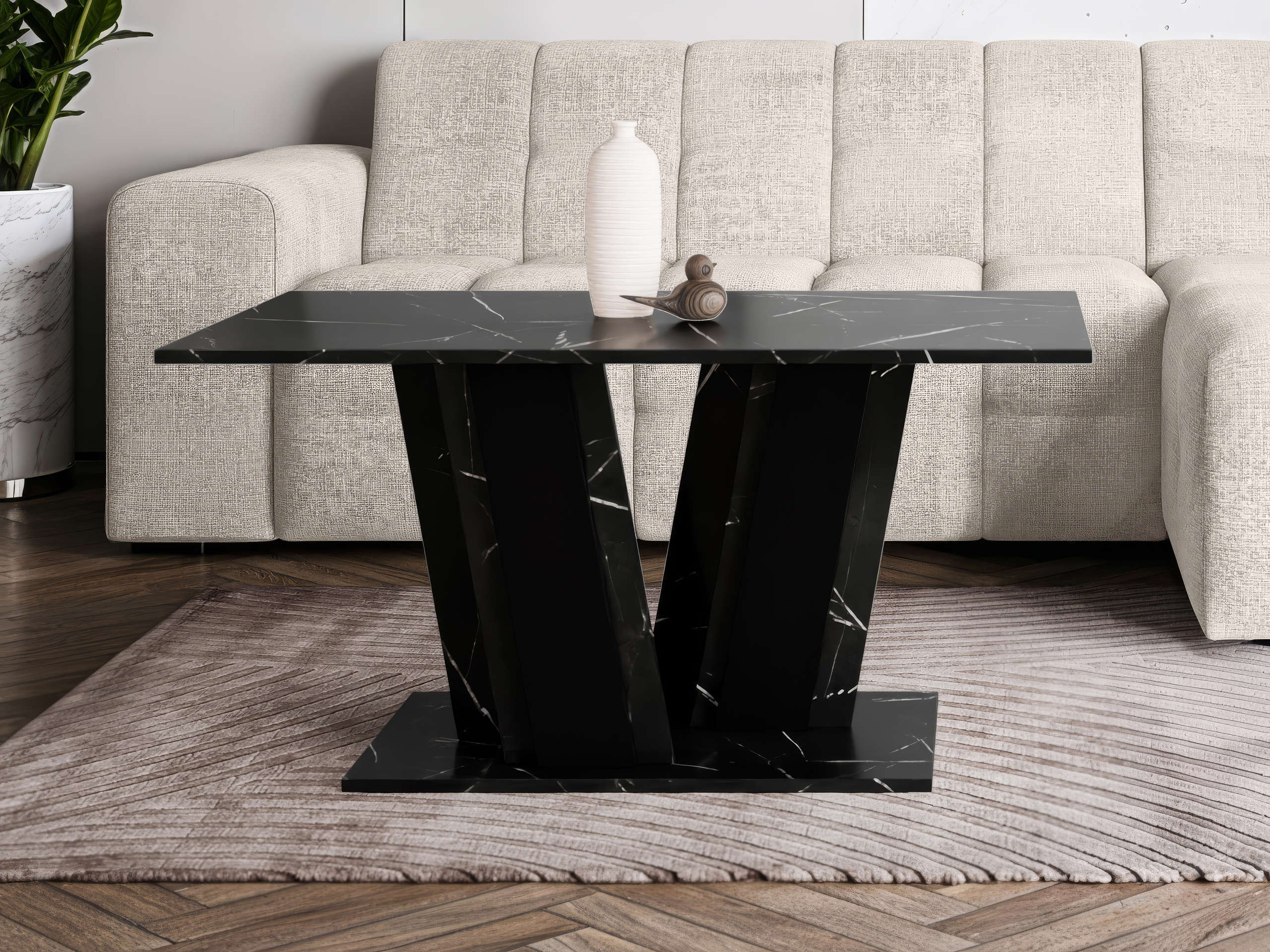 Tavolino da caffè Goodyear 138 (Marmo nero + Nero)