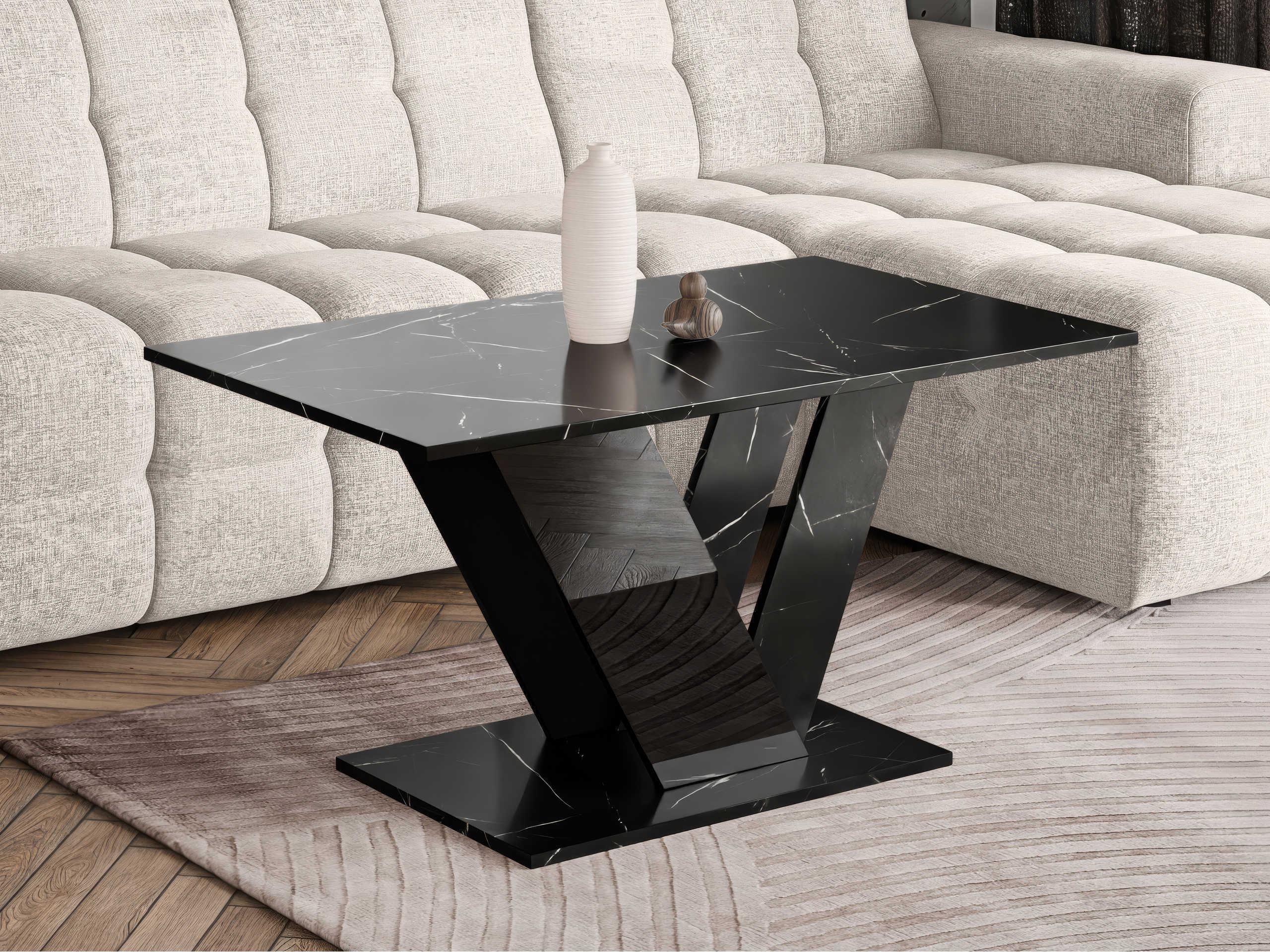 Tavolino da caffè Goodyear 142 (Marmo nero + Nero)