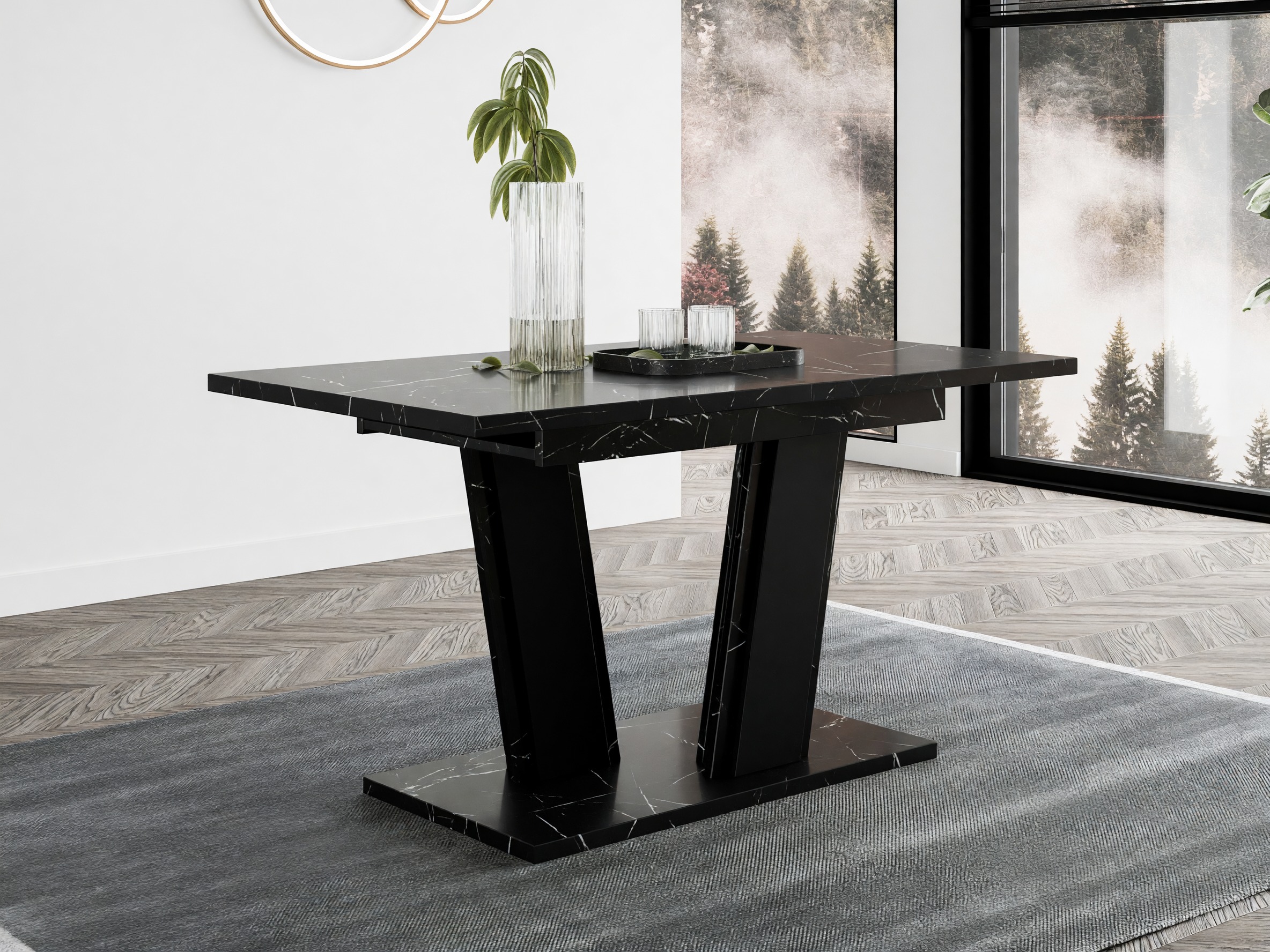 Tavolo Goodyear 139 (Marmo nero + Nero)