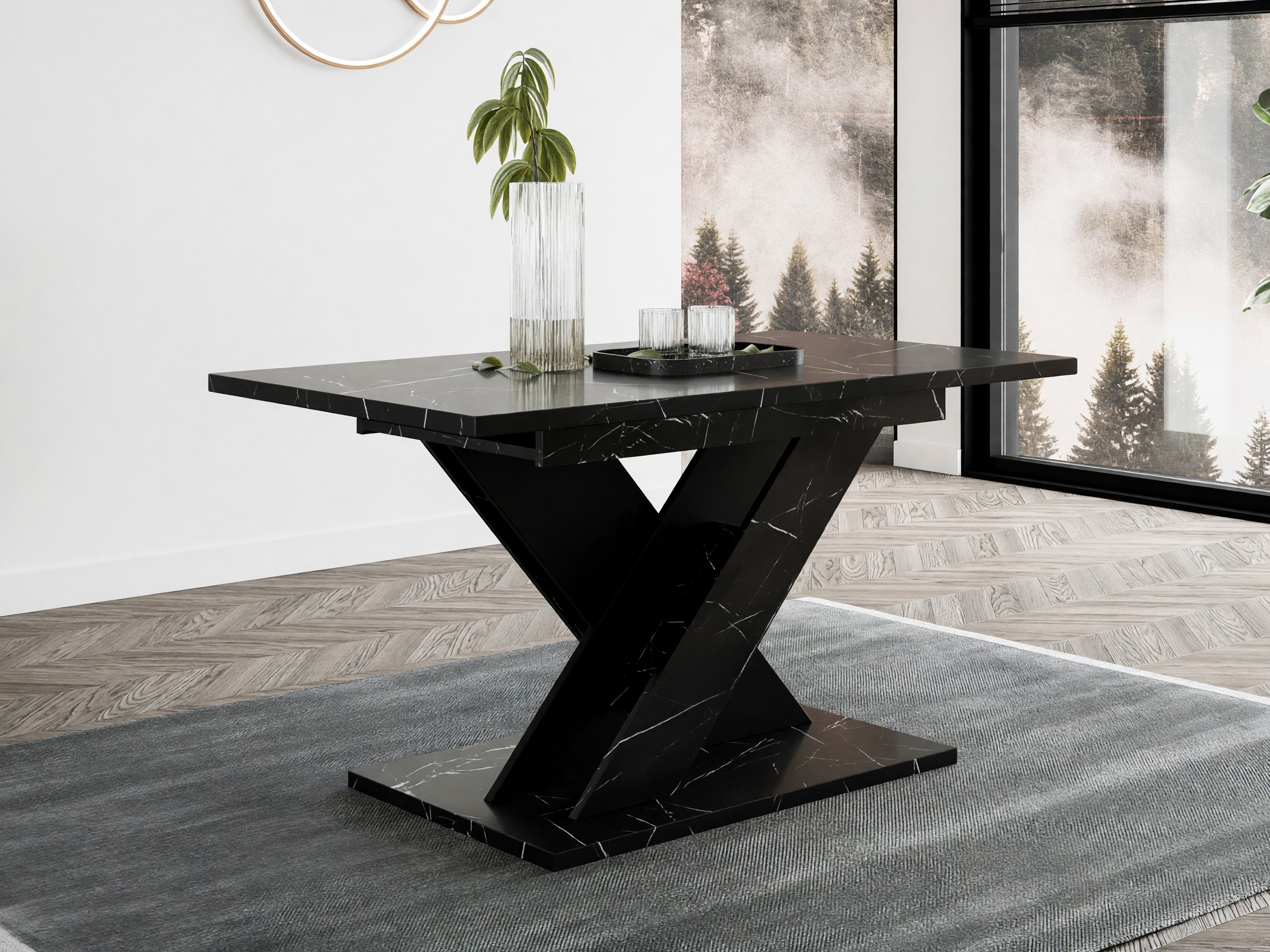 Tavolo Goodyear 141 (Marmo nero + Nero)