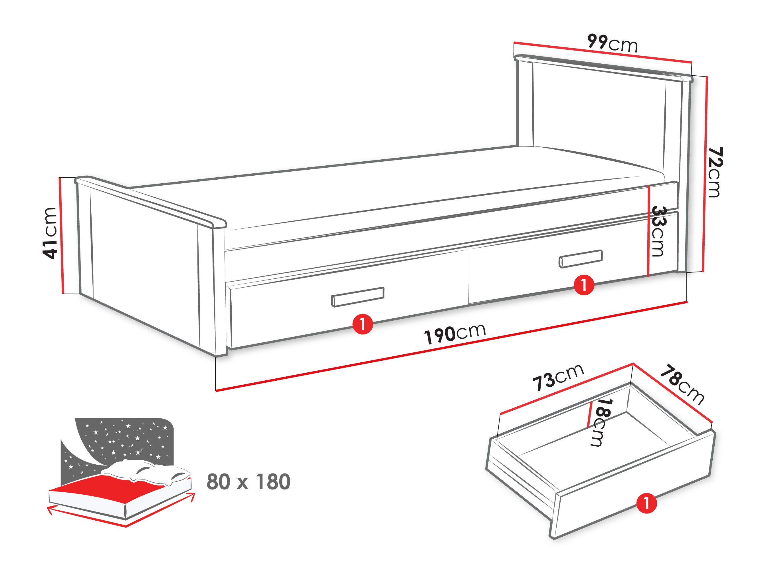 Letto Henderson 116 (Bianco + Cachemire)