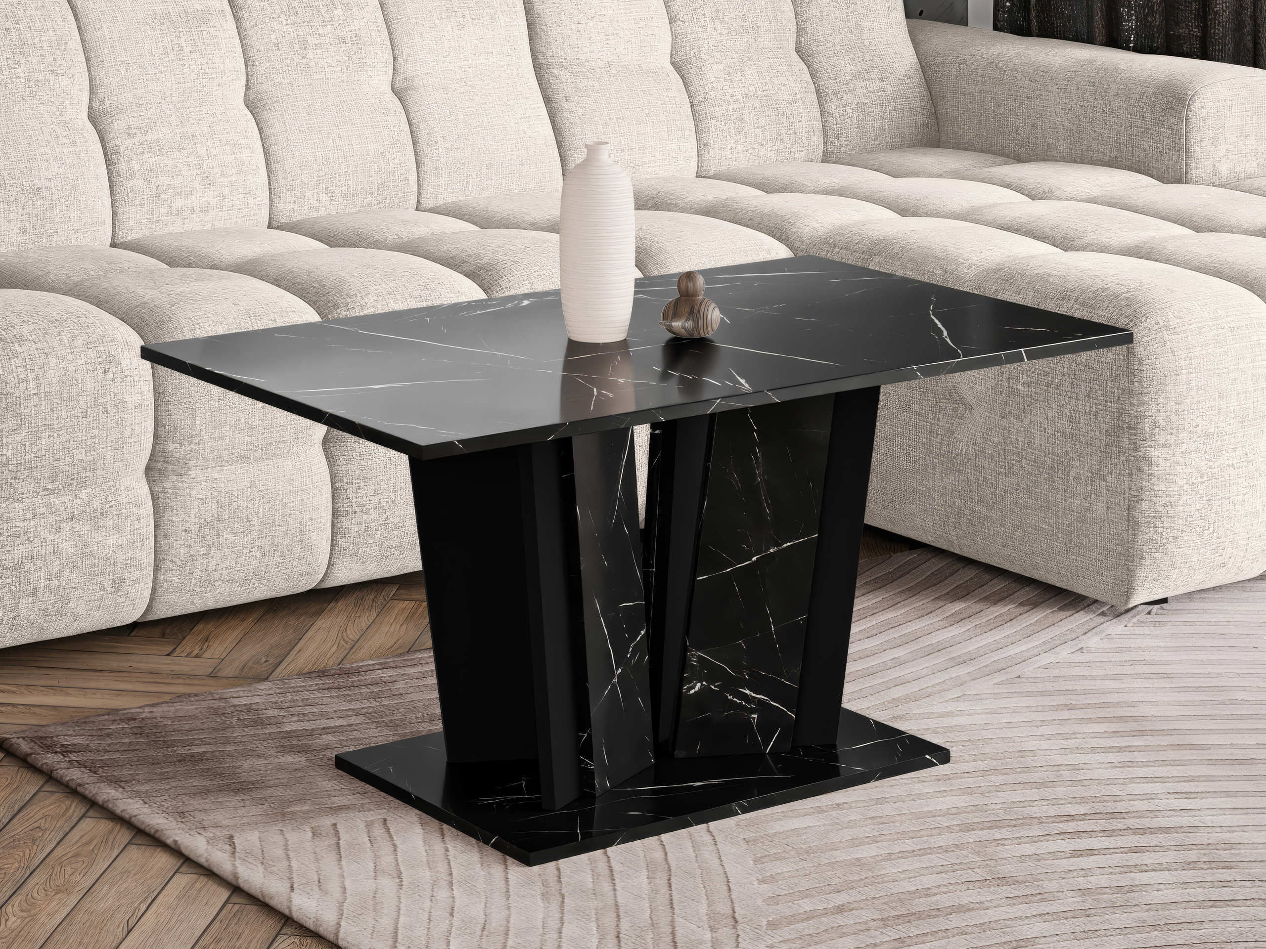 Tavolino da caffè Goodyear 143 (Marmo nero + Nero)