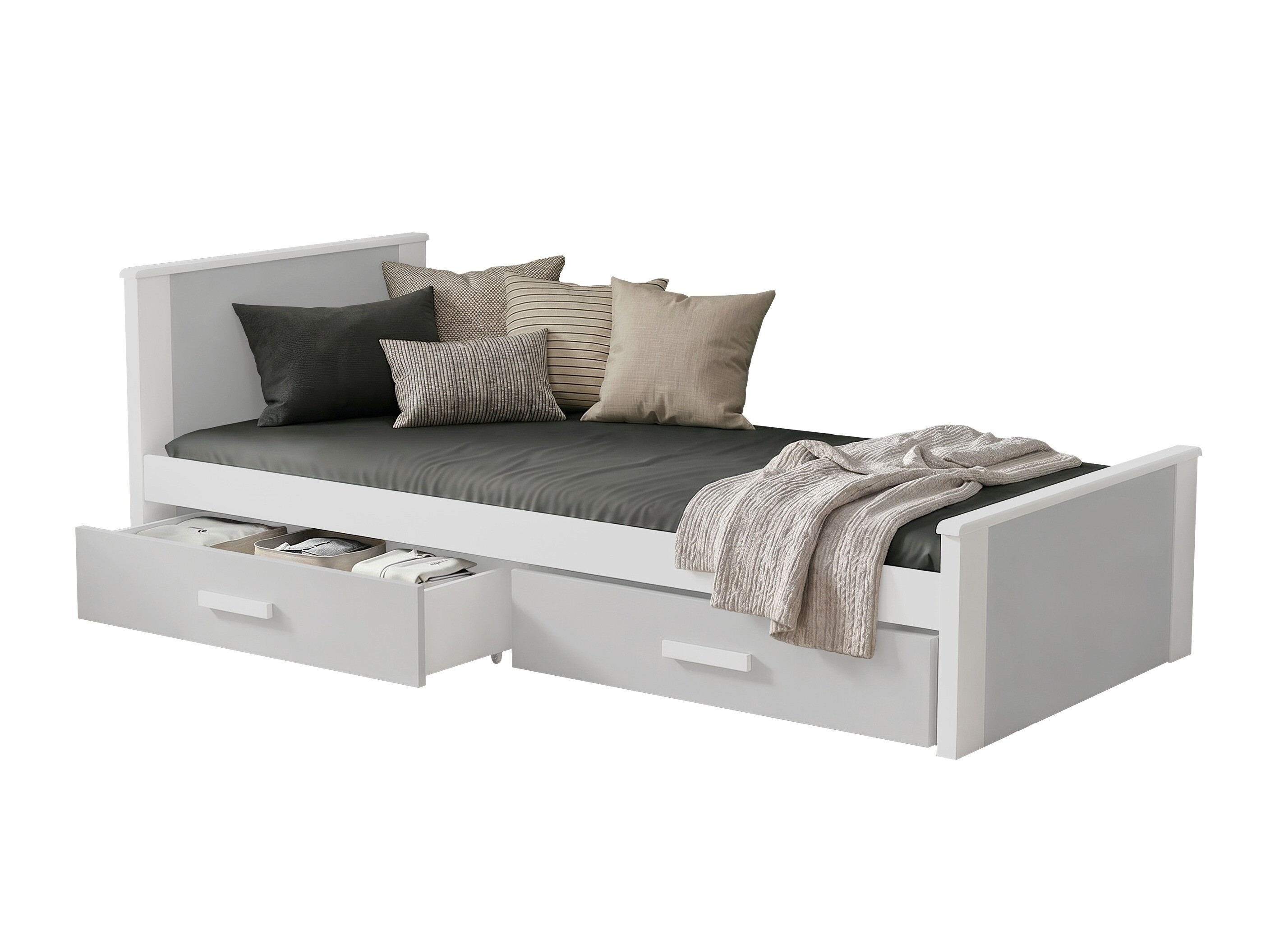 Letto Henderson 116 (Bianco + Grigio)
