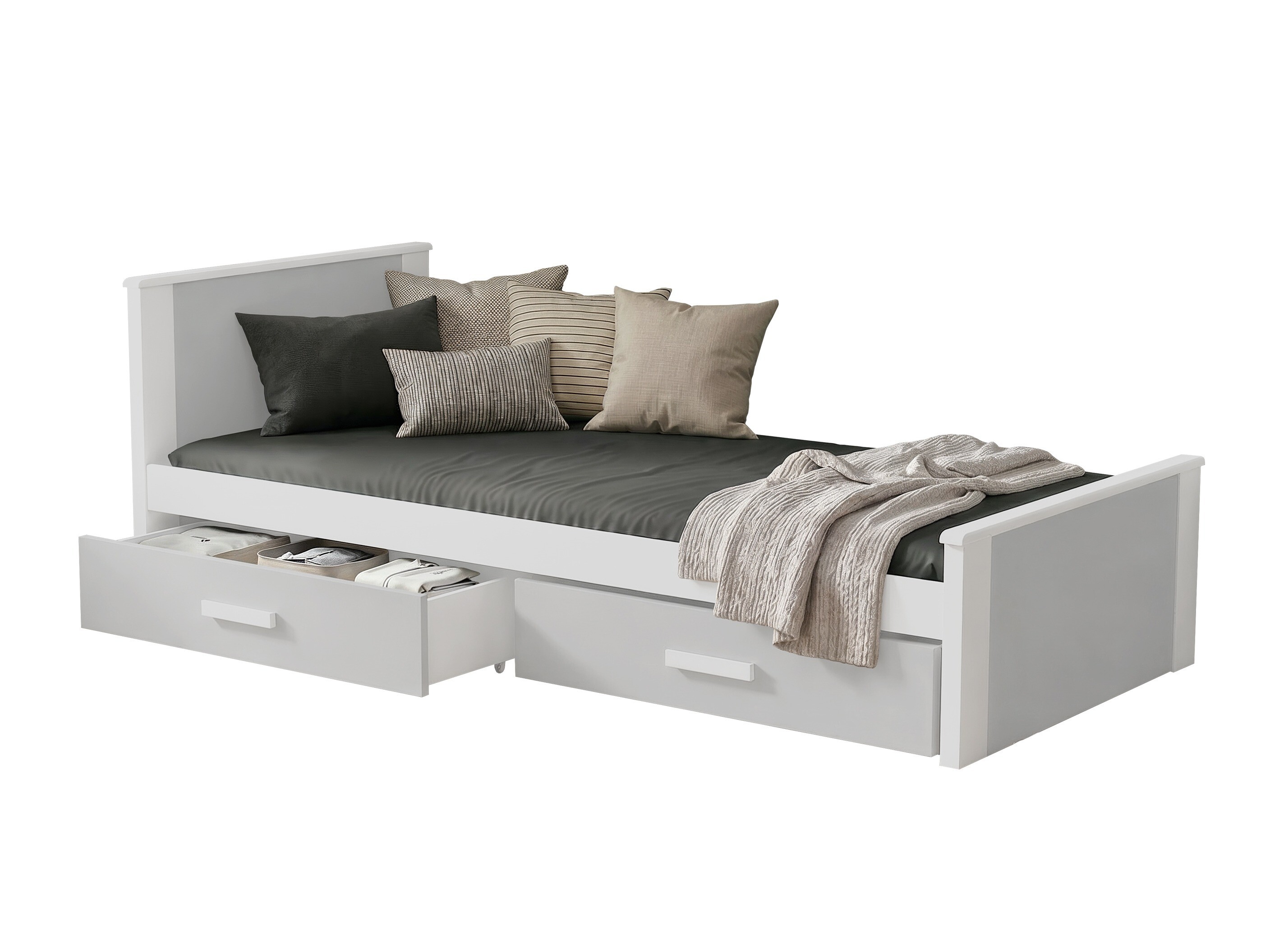 Letto Henderson 116 (Bianco + Grigio)