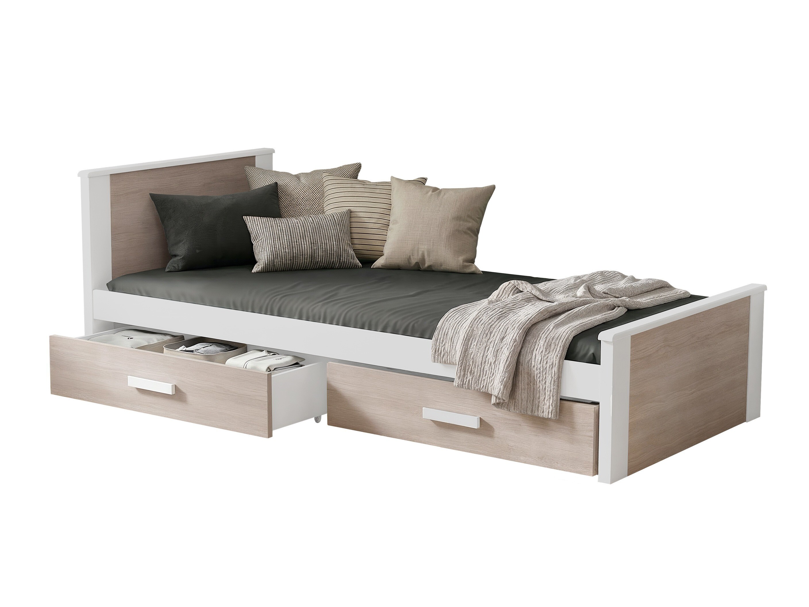 Letto Henderson 116 (Bianco + Sonoma quercia)