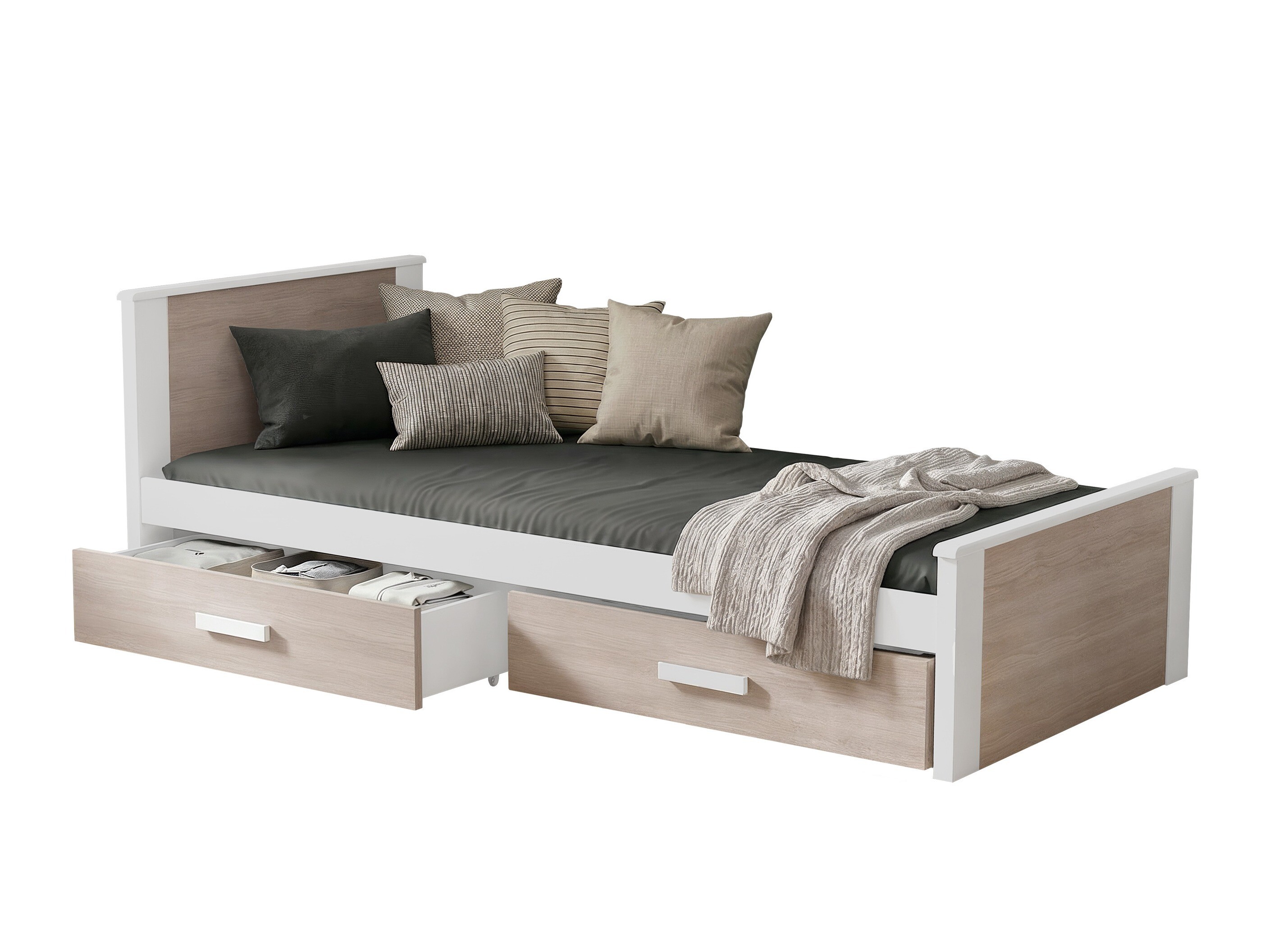 Letto Henderson 116 (Bianco + Sonoma quercia)