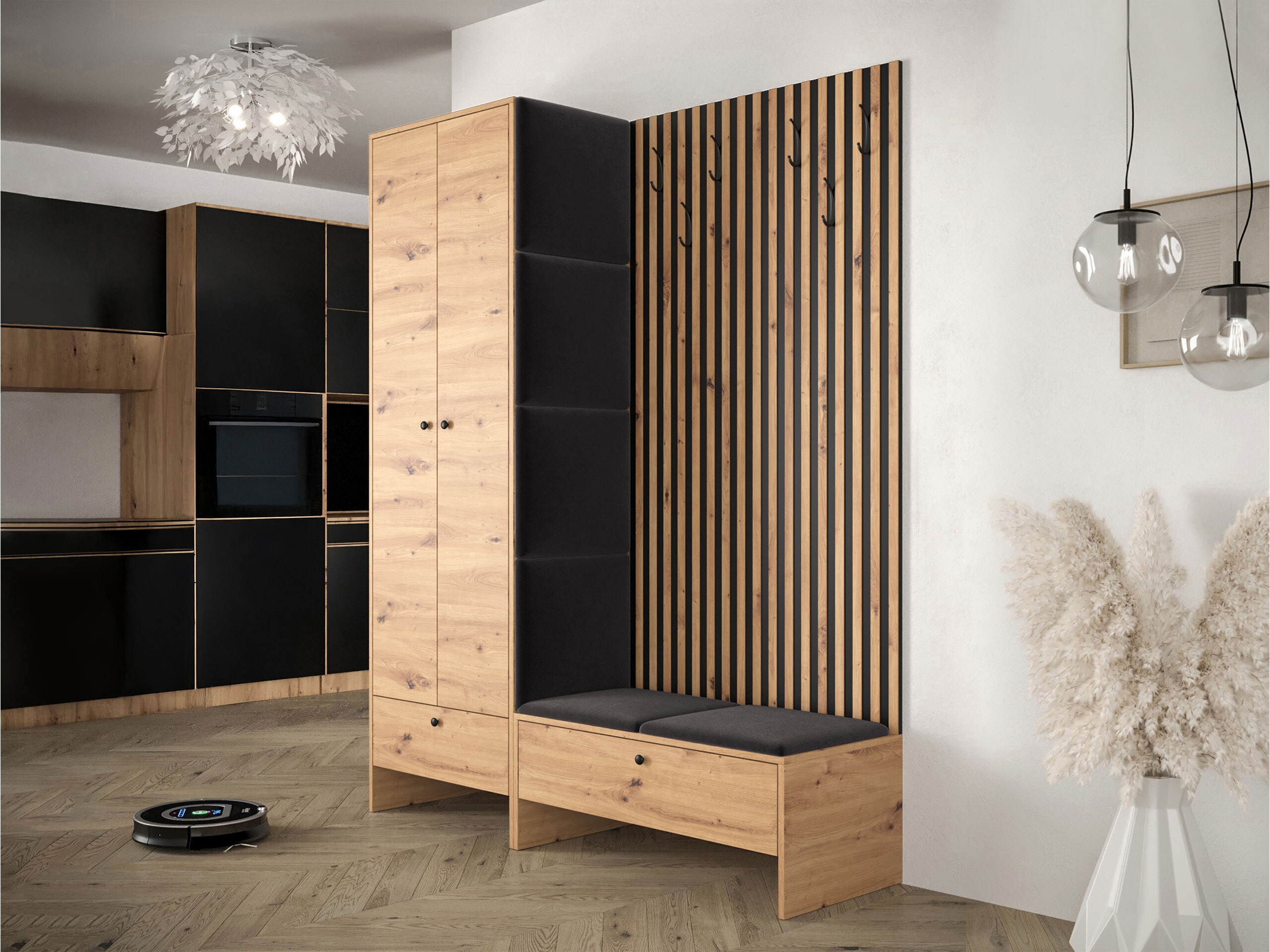 Set arredo da corridoio Donio III (Rovere Artisan + Polo 897)