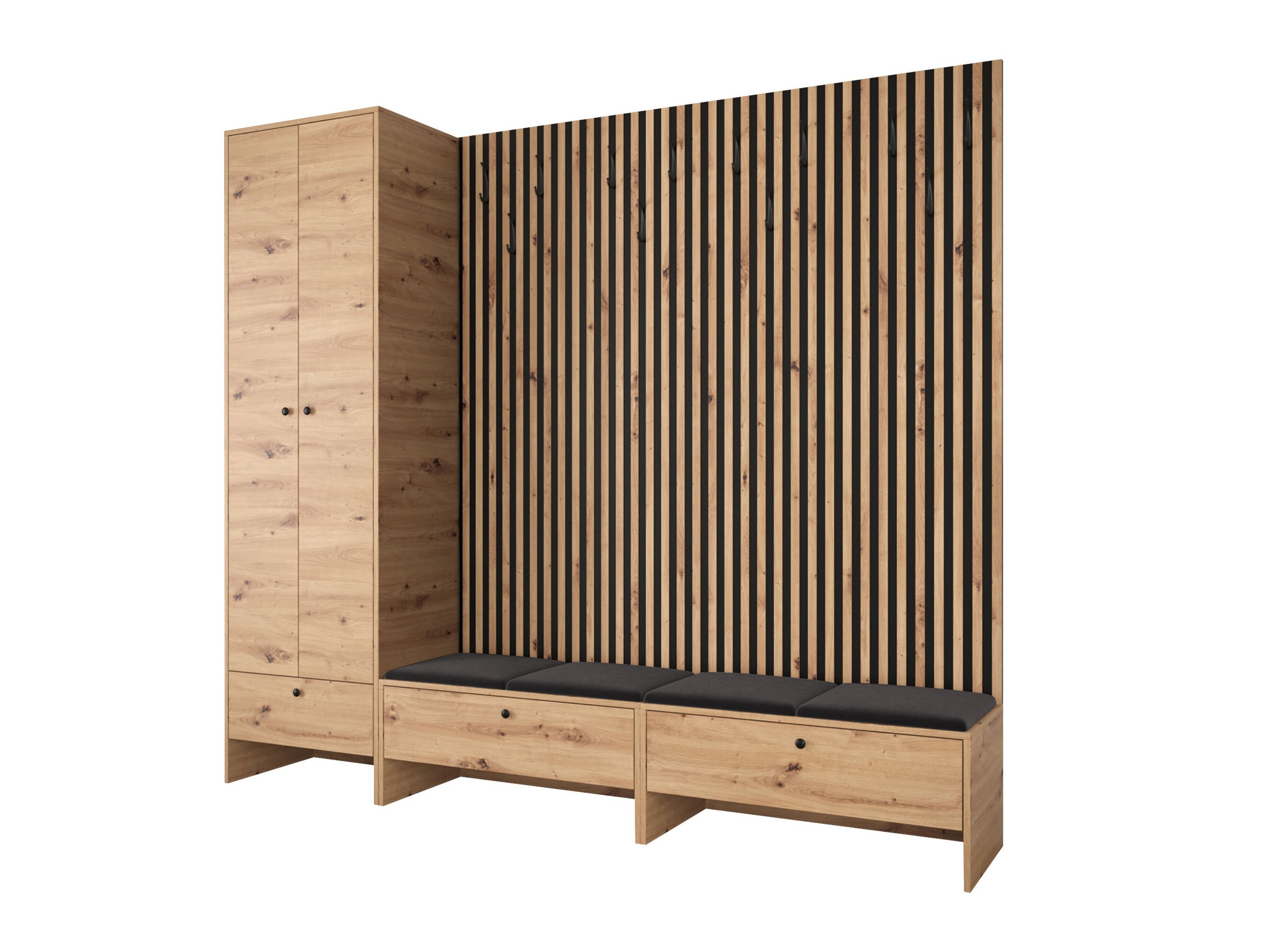 Set arredo da corridoio Donio VI (Rovere Artisan + Polo 897)