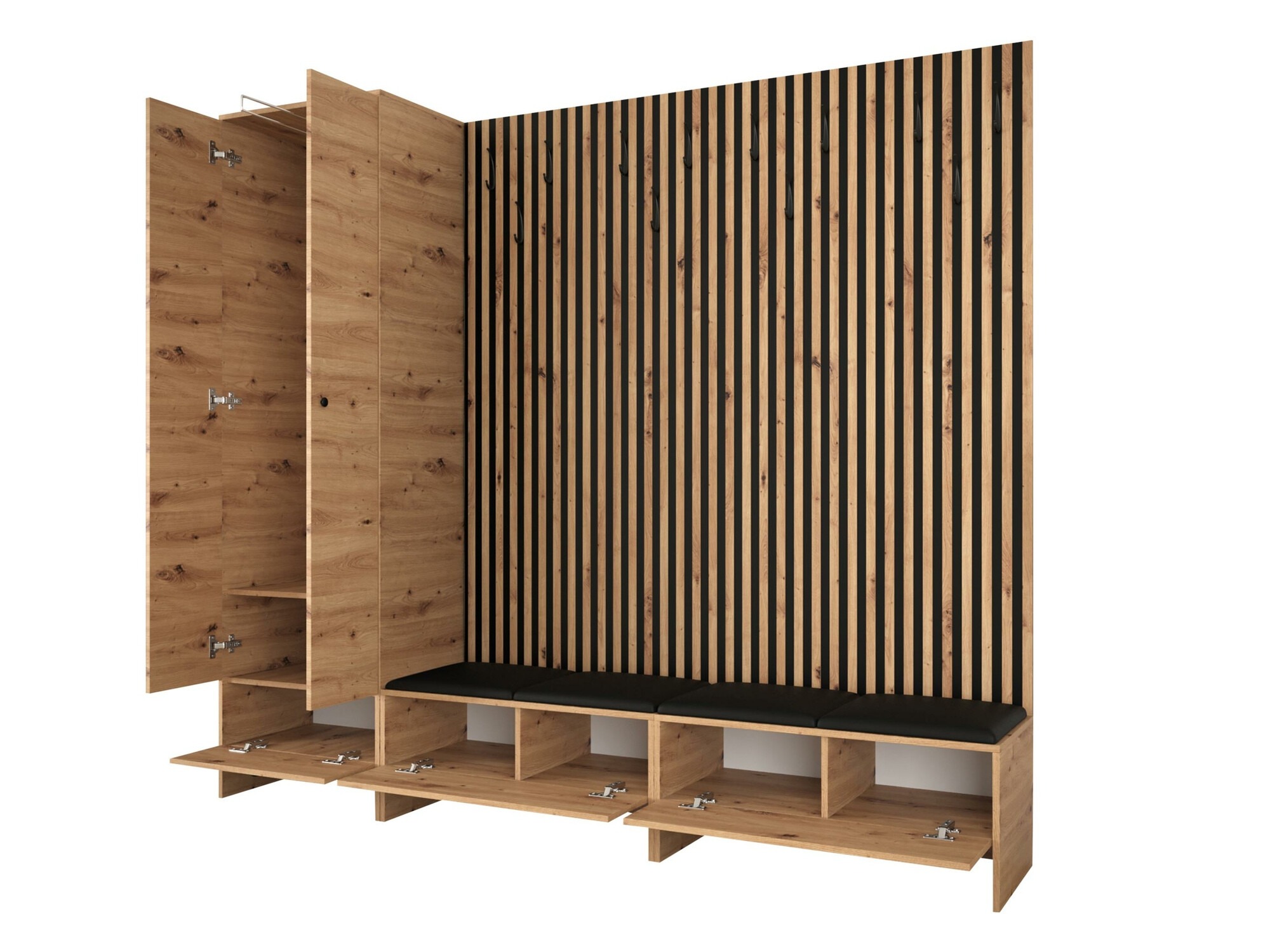 Set arredo da corridoio Donio VI (Rovere Artisan + Polo 897)