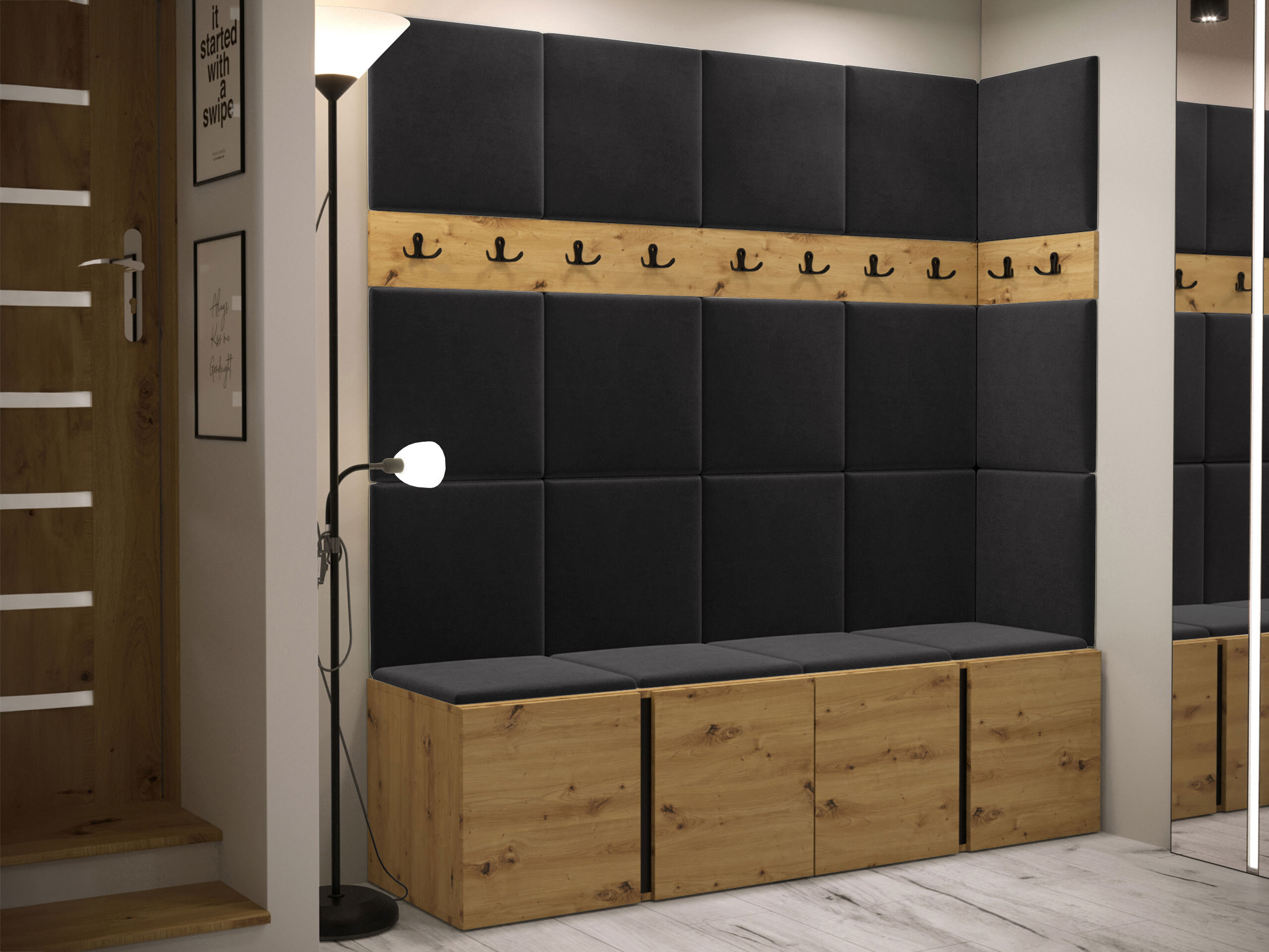 Set arredo da corridoio Pinis II (Rovere Artisan)